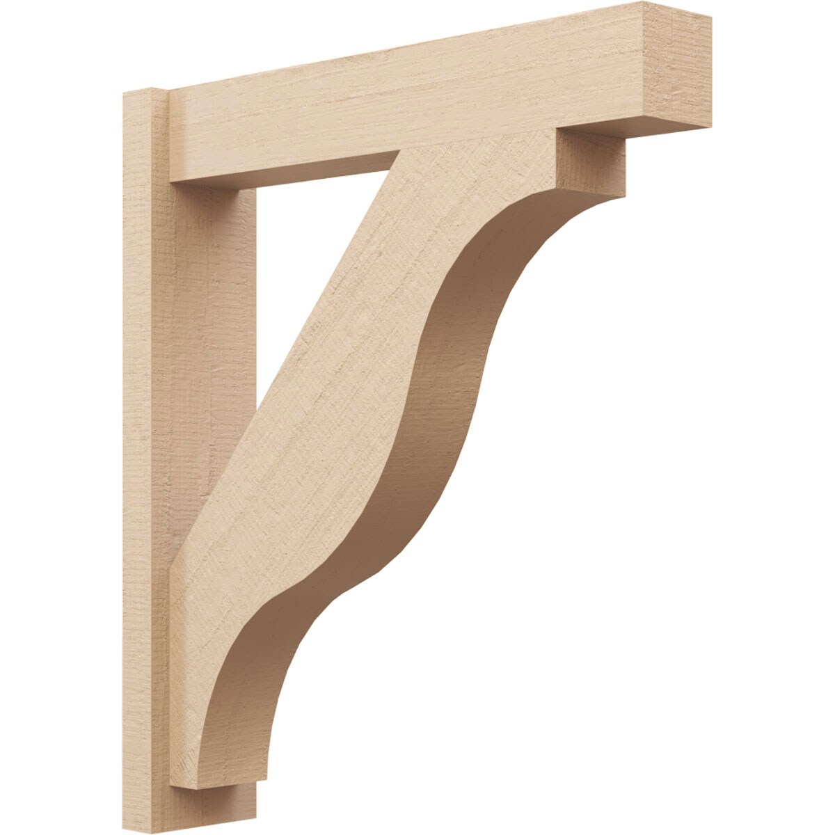 Ekena Millwork 2130479 Timberthane Rough Cedar Faux Wood Funston Block Outlooker 6-in W x 28-in D x 32-in H Primed Tan