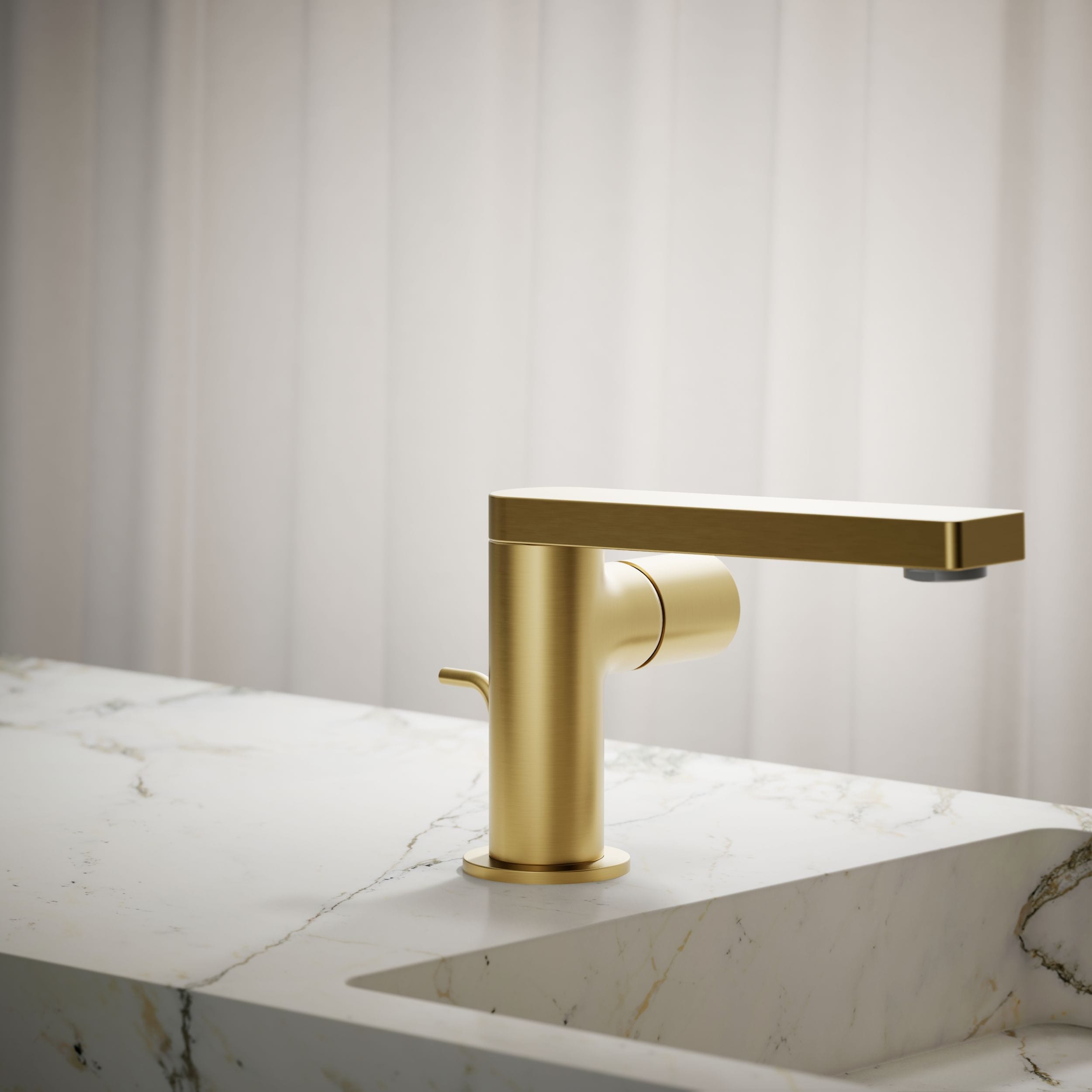 KOHLER - Composed 1.2 GPM Single Hole Lavatory Faucet in Vibrant Brushed Moderne Brass (Valve Inc...
