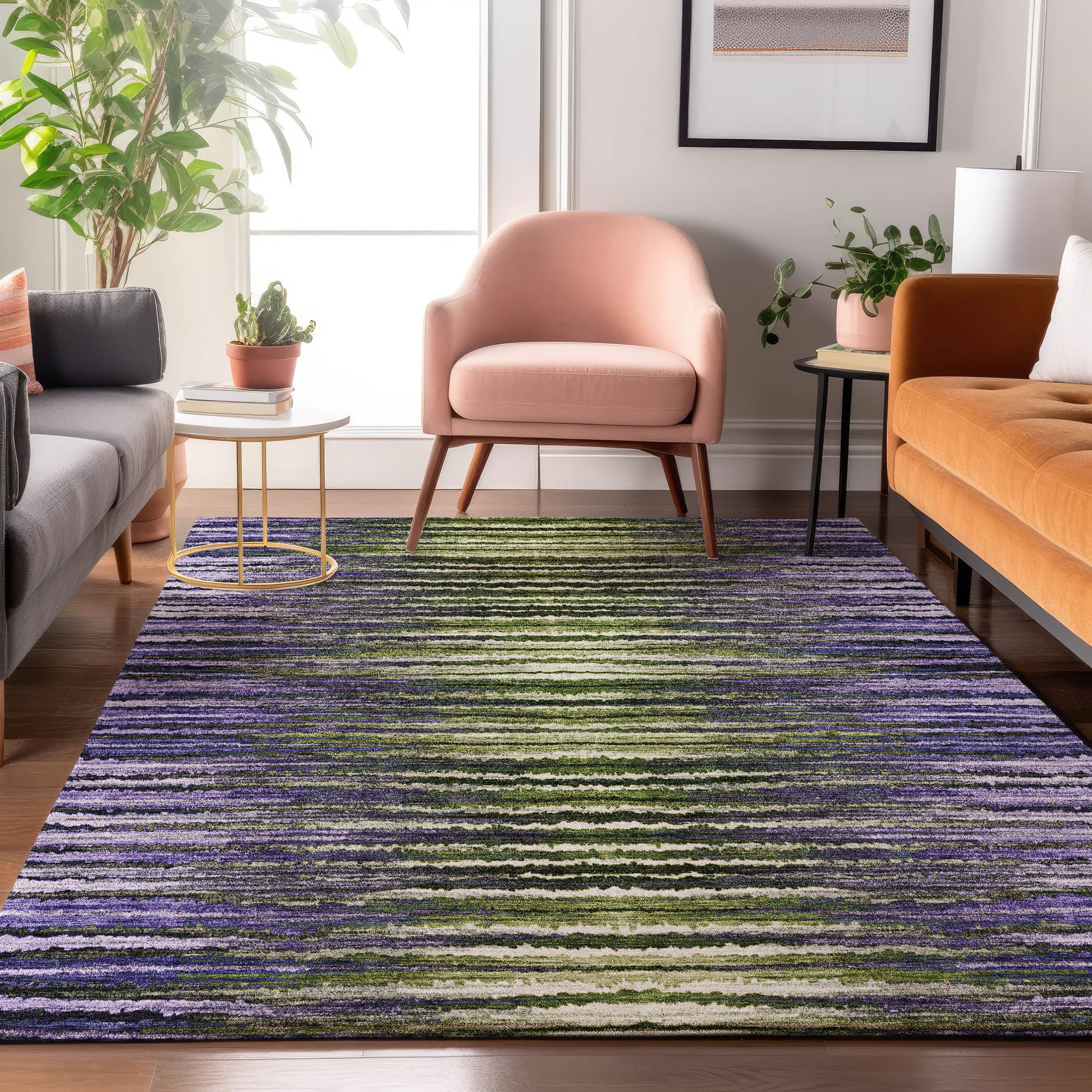 Addison Rugs AMF604PP30X46 Mayfield AMF604PP 2 x 3 (ft) Loomed Polyester Purple Rectangular Indoor Geometric Machine washable Area rug