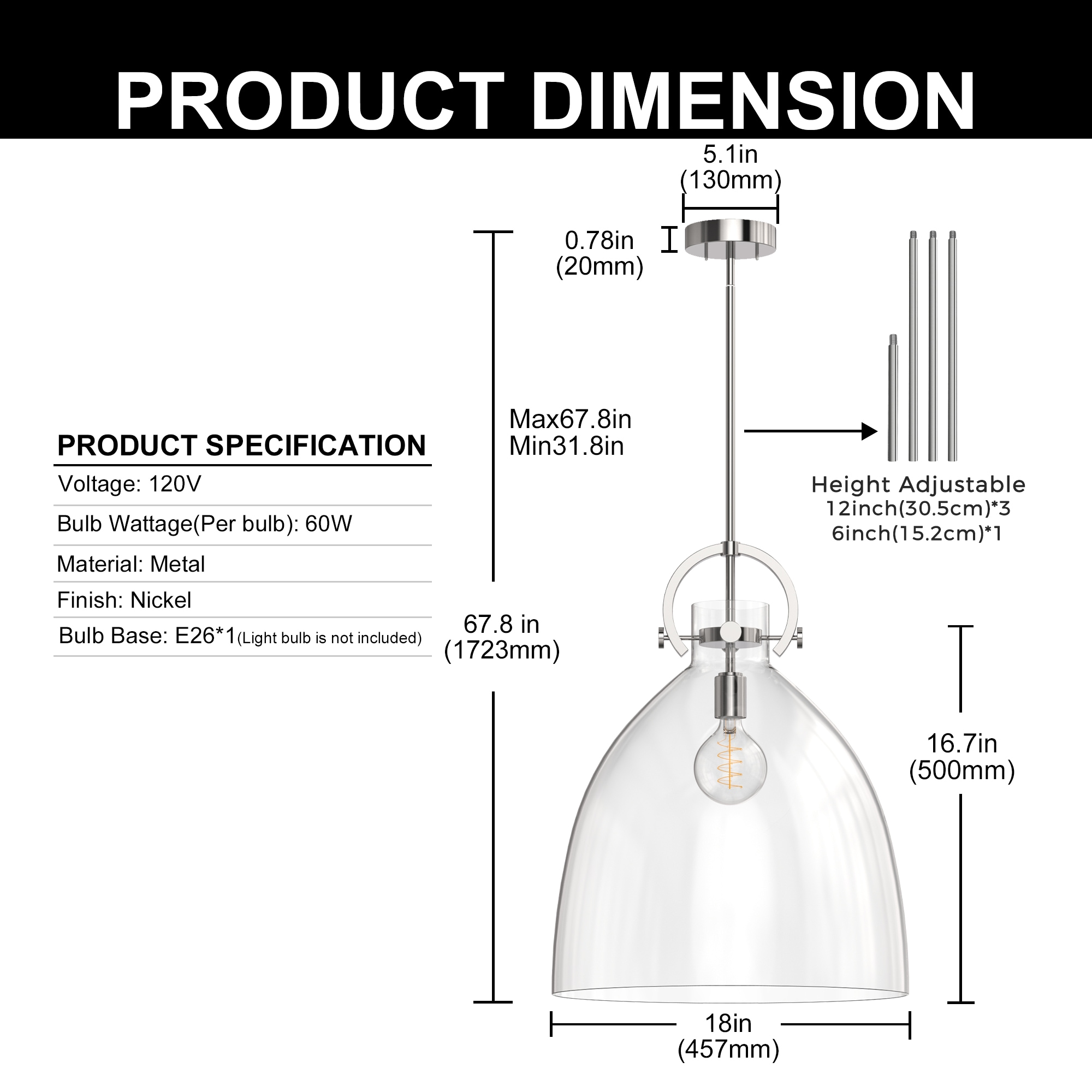 YANSUN LA-ZY-CX19903ANK-11 Pendant-Lights - View #5