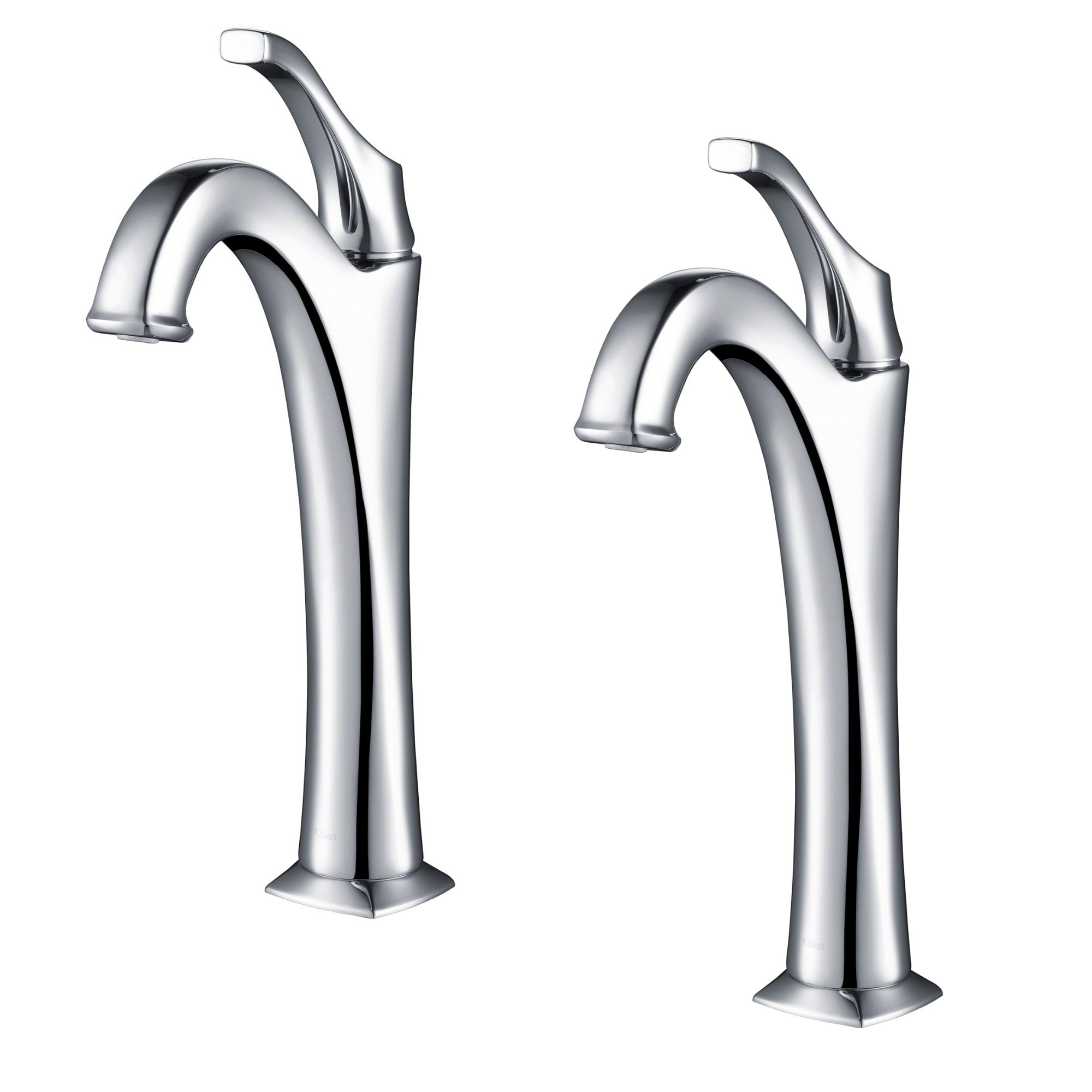 Kraus KVF-1200CH-2PK Arlo Chrome Single hole 1-handle WaterSense Mid-arc Commercial/Residential Handle Bathroom Sink Faucet with Drain 2 -Pack