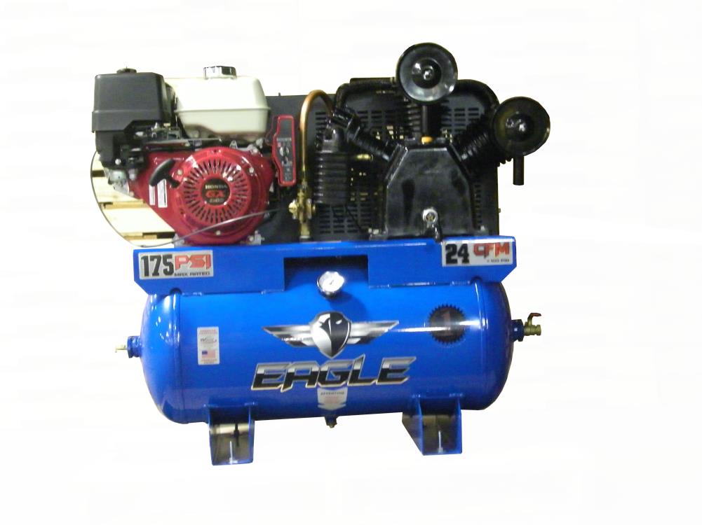 EAGLE 11G30TRKE 30-Gallon Single Stage Corded Gas Horizontal Air Compressor
