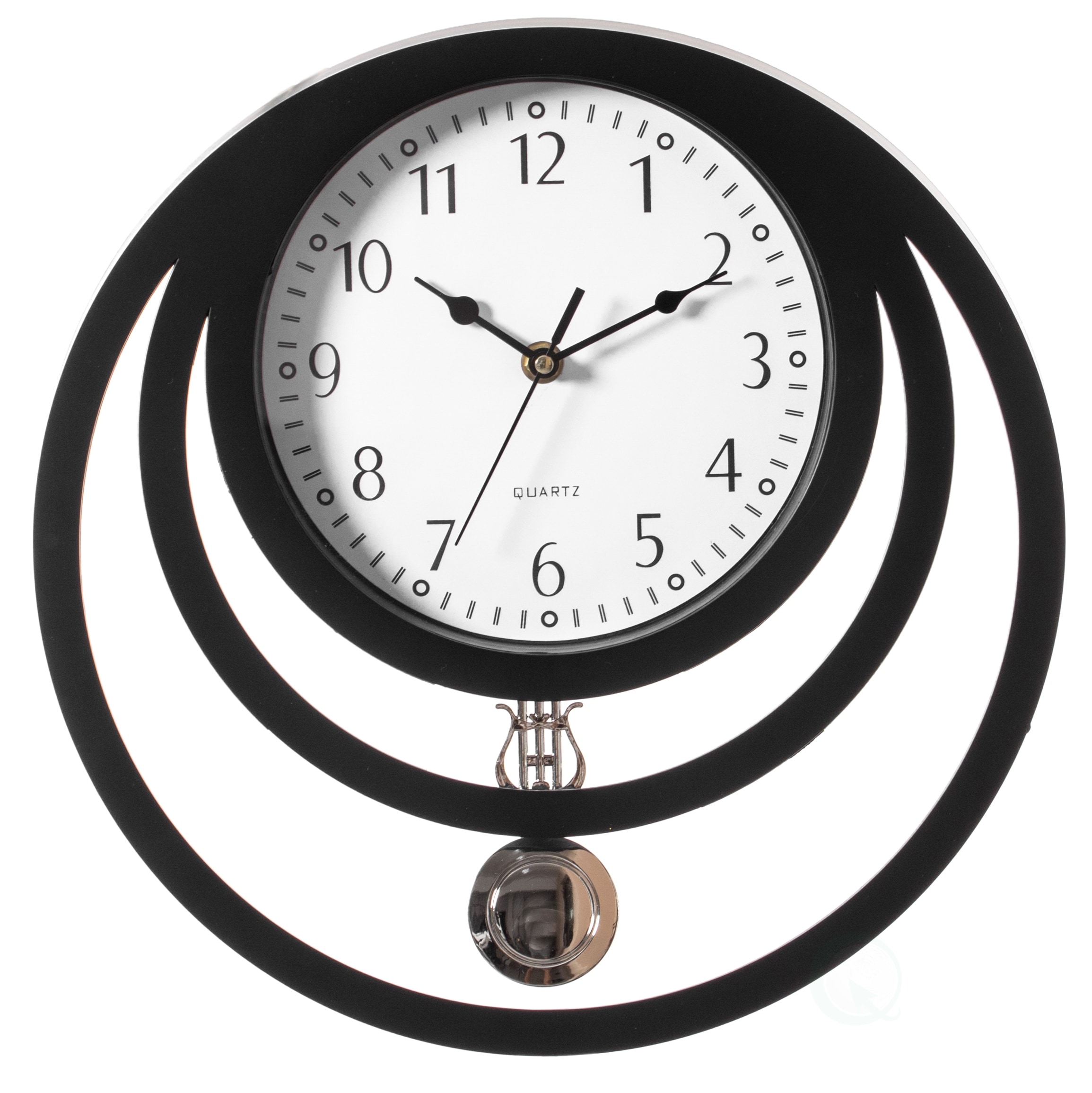 Clockswise QI004147.BK Analog Round Wall Modern