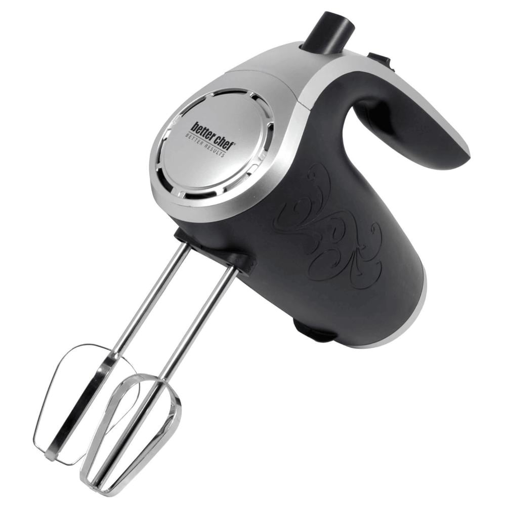 BEARSOLIM D0102HPCJL6 Better Chef 5-Speed 150W Hand Mixer with Silver Accents and Storage Clip