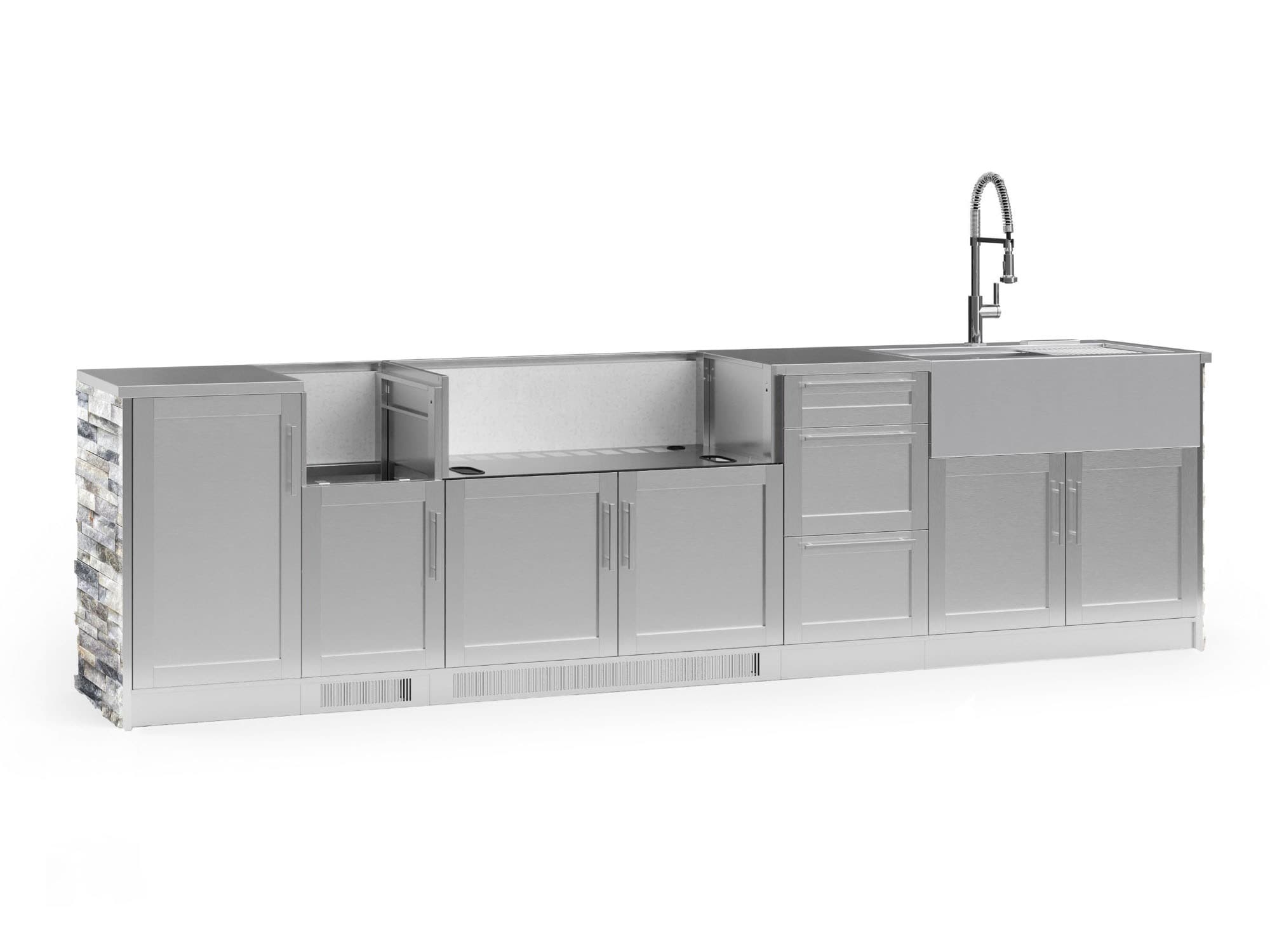 NewAge Products 69192 Signature Series Stainless Steel 10 -Piece 131.16-in W x 25.5-in D x 58.64-in H Modular Outdoor Kitchen Set