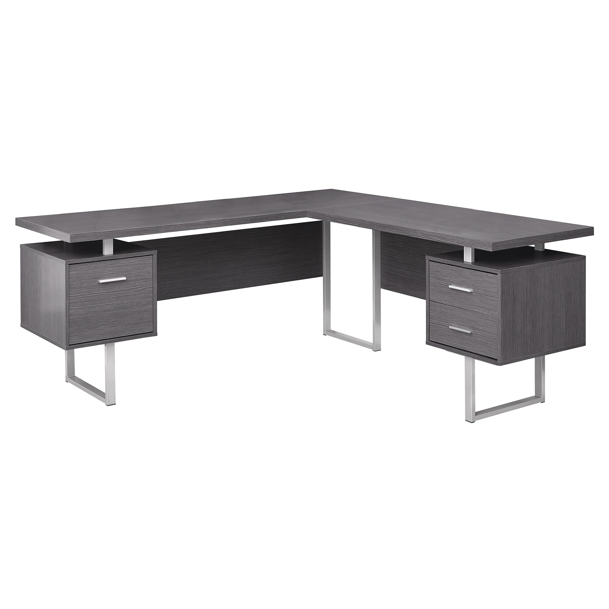 monarch l shaped desk grey