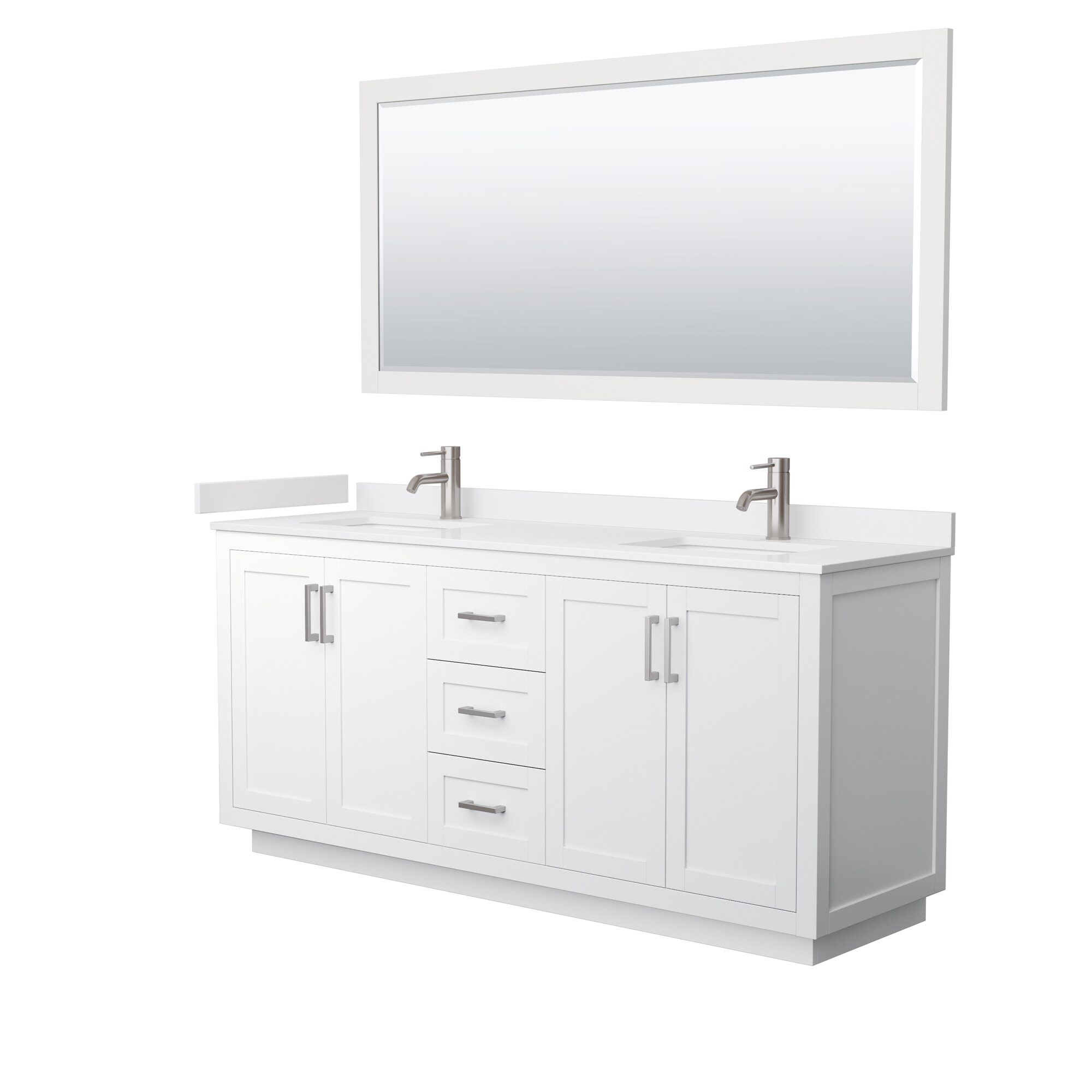 Wyndham Collection WCF292972DWHWCUNSM70 Bath-Vanity-Combo - View #2