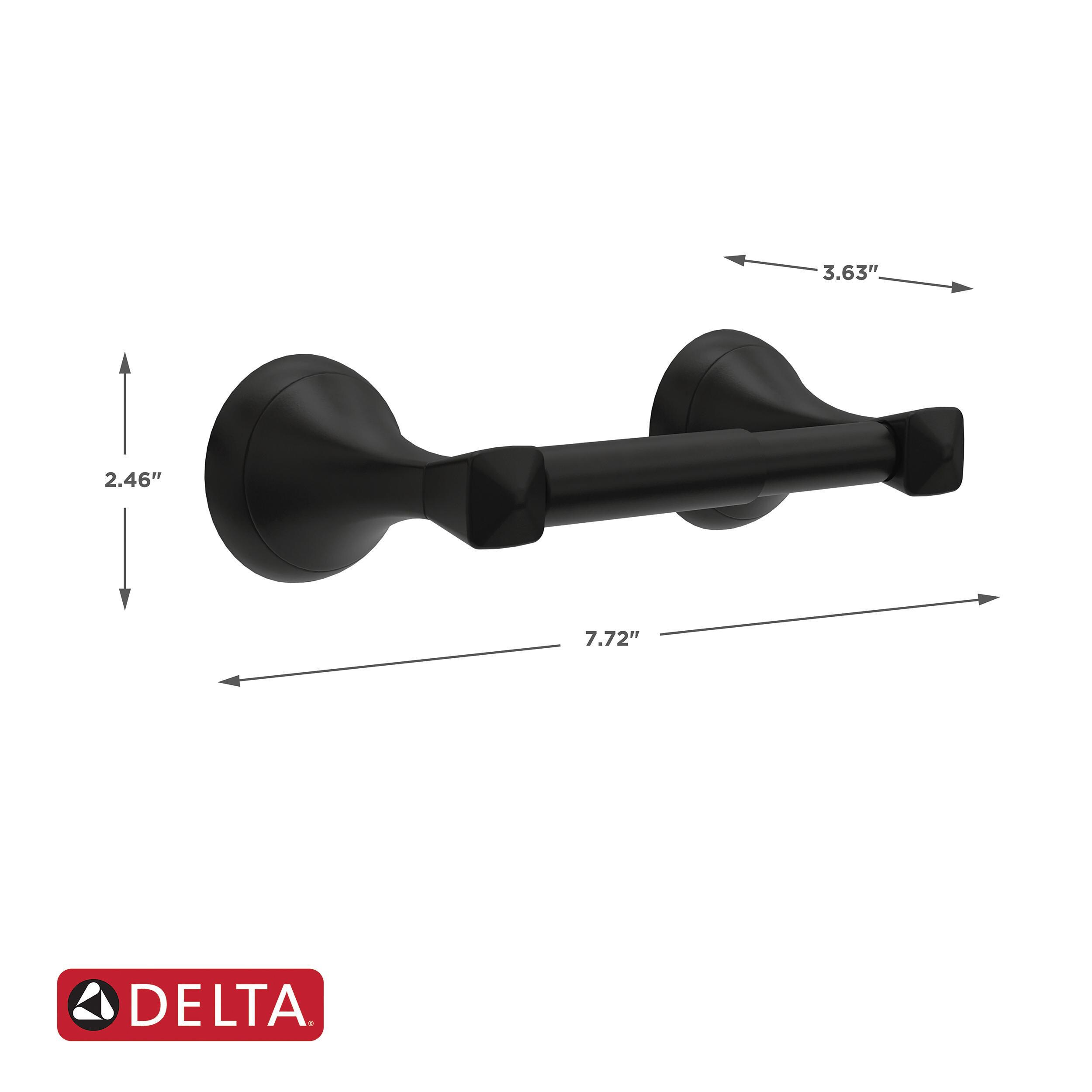 Delta ESA50-MB Esato Wall Mount Spring-Loaded Toilet Paper Holder Bath Hardware Accessory in Matte Black