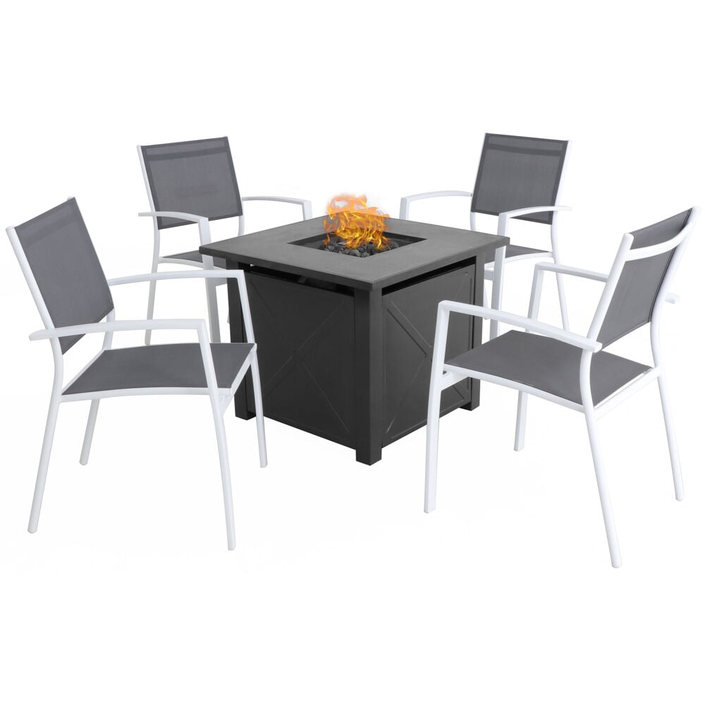 Mod Furniture HARP5PCSLFP-WG Harper 5 -Piece Patio Conversation Set with Gray Mod Cushions