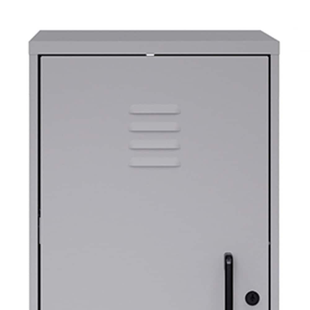 Black 42.5" High Metal Storage Locker Cabinet with 3 Shelves