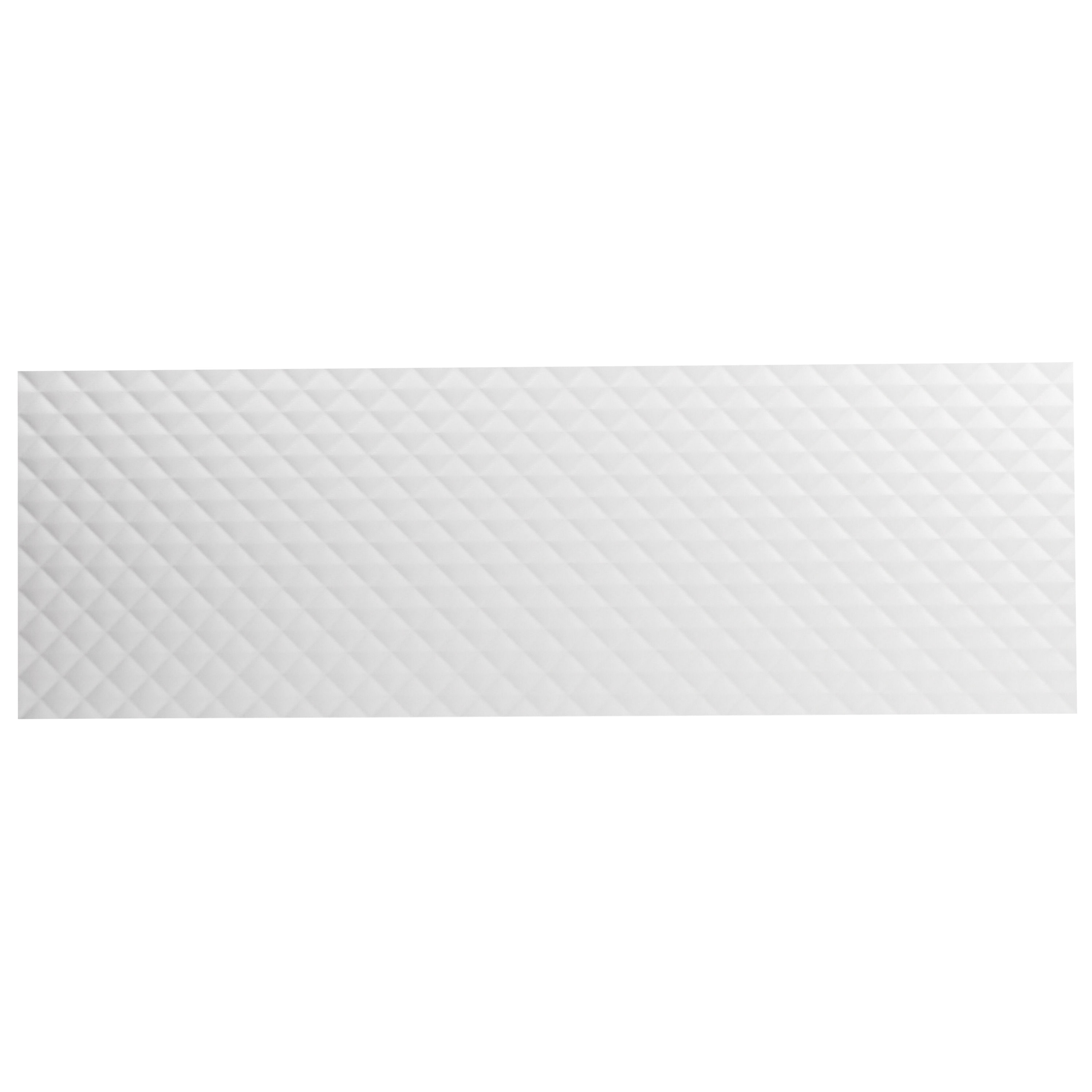 Artmore Tile EXT3RD107864 Sample - Emphasize Pillowed White 4-in x 8-in Matte Ceramic Patterned Wall Tile