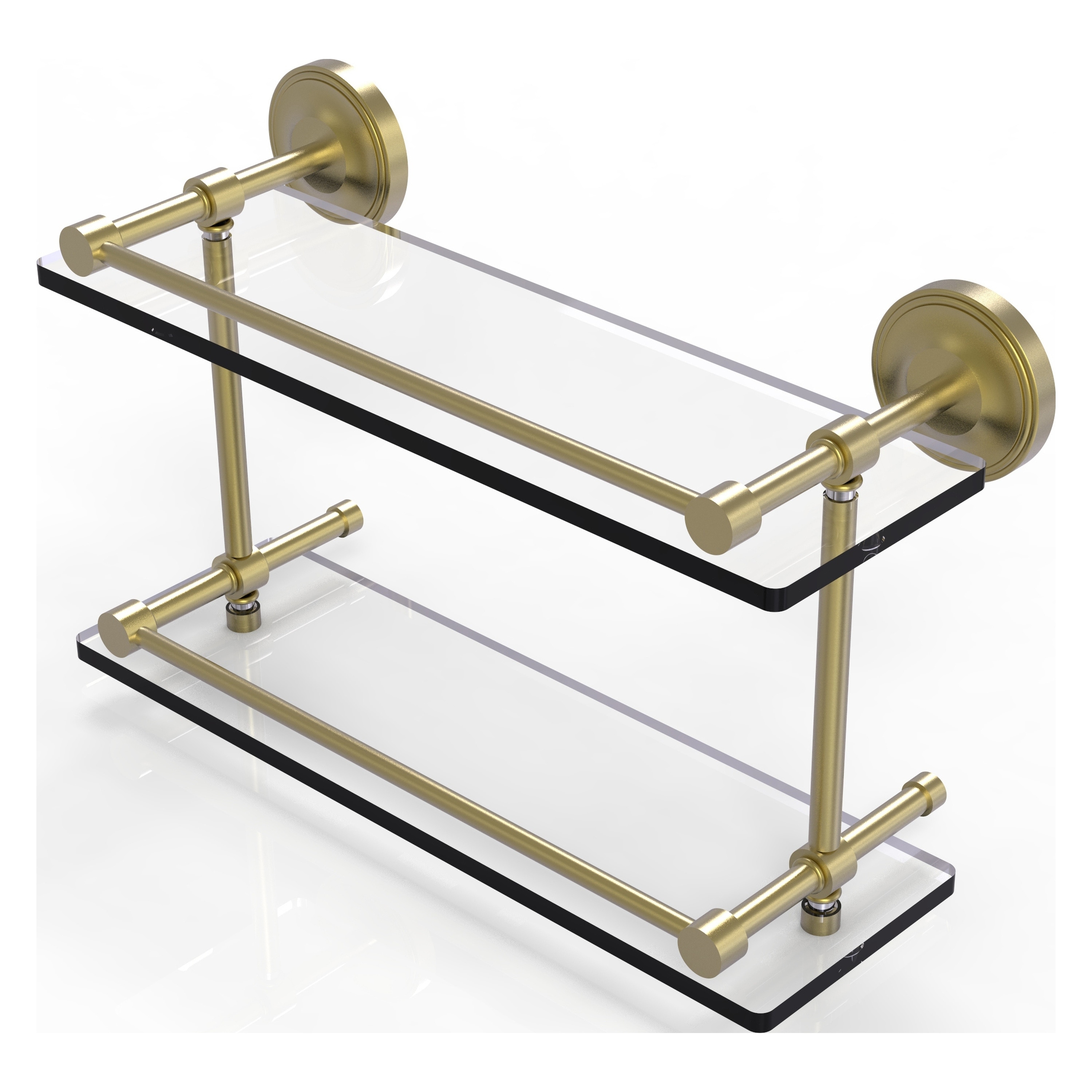 Allied Brass PRBP-2/16-GAL-SBR Prestige Regal Satin Brass 2 -Tier Wall mount Bathroom Shelf ( 16-in x 8-in x 5-in )