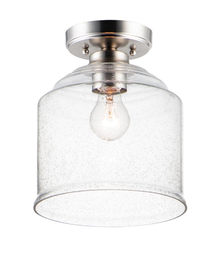 Maxim Lighting 12270CDSN Acadia 1 -Light 8.75-in Satin Nickel Semi Flush Mount Light