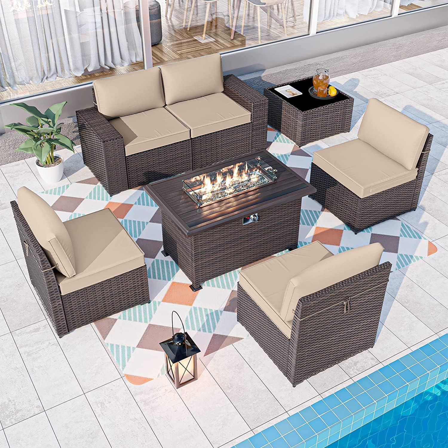 ALAULM LS-6PCS+FP-SAND Patio-Conversation-Sets - View #2