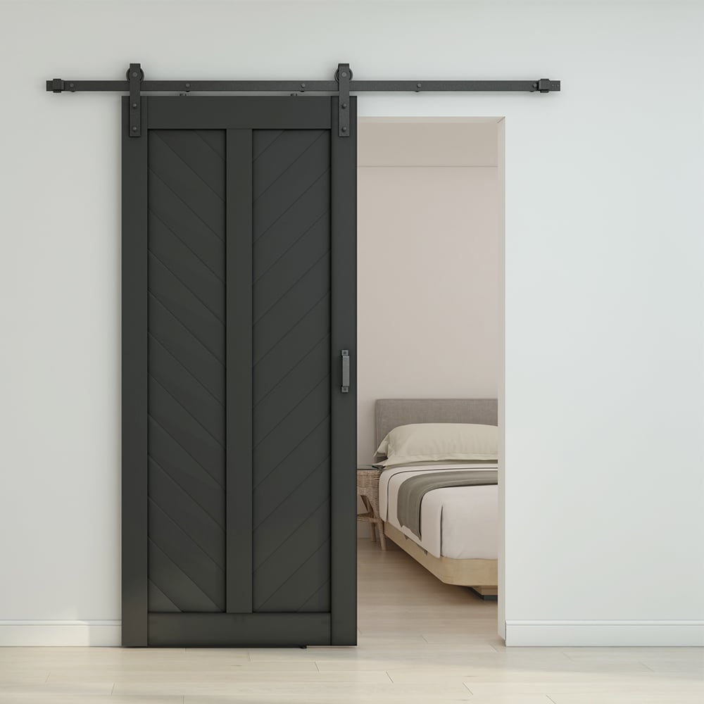 CALHOME PVC-V01-BLACK+SMK-72 Barn-Doors - View #2