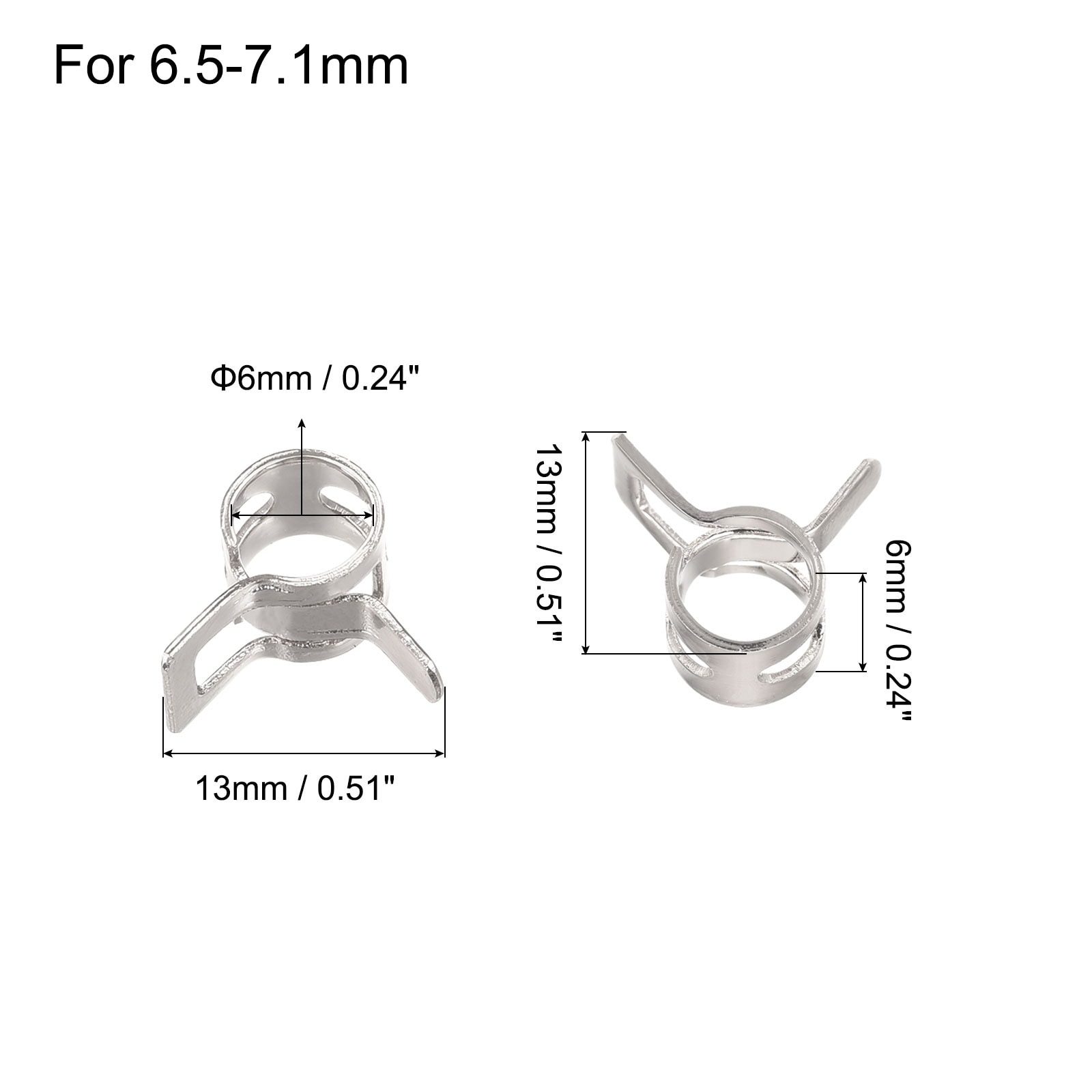 Unique Bargains 10pcs 6mm Spring Band Type Action Fuel/Silicone Vacuum ...