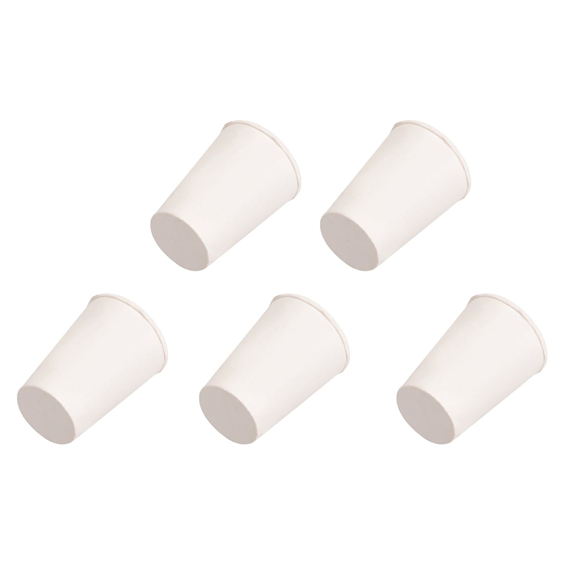 Unique Bargains - White Tapered Shaped Solid Rubber Stopper for Lab Tube Stopper Size 15-17mm 5pcs