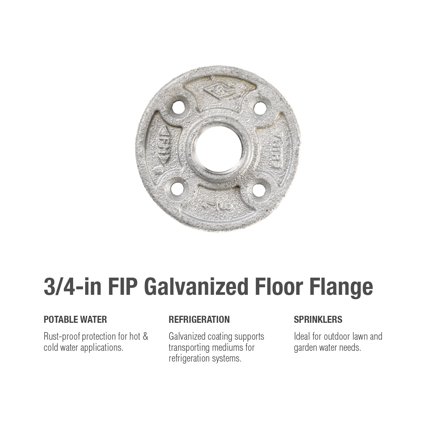 RELIABILT 3/4-in Galvanized Floor Flange in the Galvanized Pipe