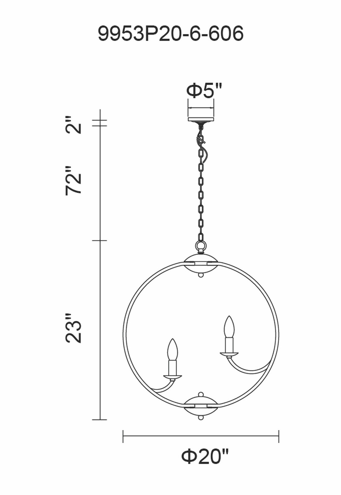CWI Lighting 9953P20-6-606 b090015 - View #2