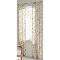 84-in Floral Print Light Filtering Back Tab Single Curtain Panel