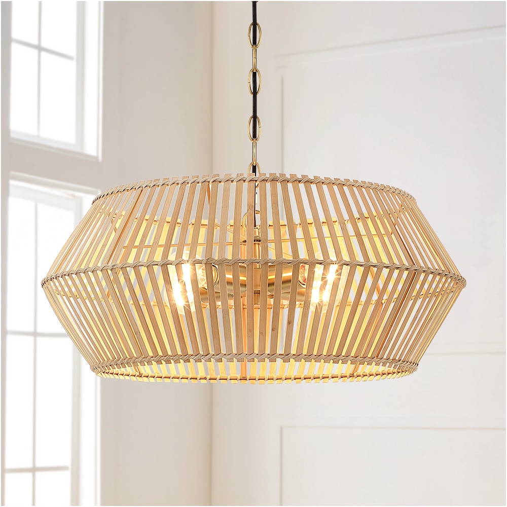 True Fine TD90064C 4 -Light Brass Coastal Cage For Use in Bedrooms, Dining Rooms, Foyers, Kitchens, Living Rooms Chandelier
