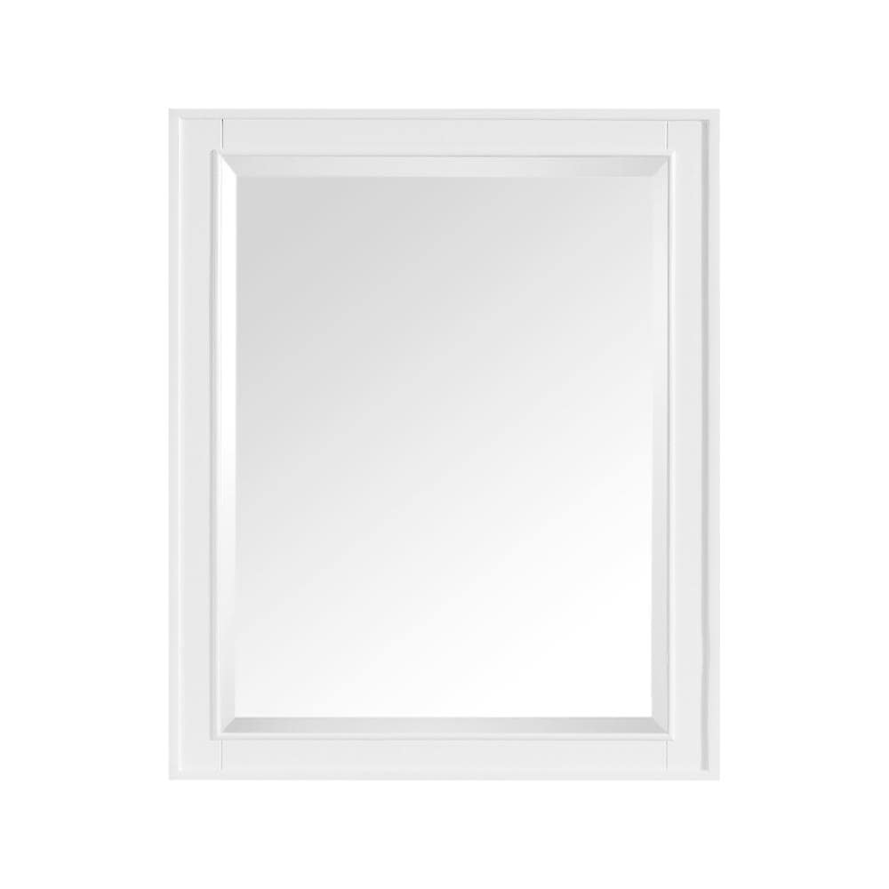 Madison 28" Brown Wood Rectangular Bathroom Vanity Mirror