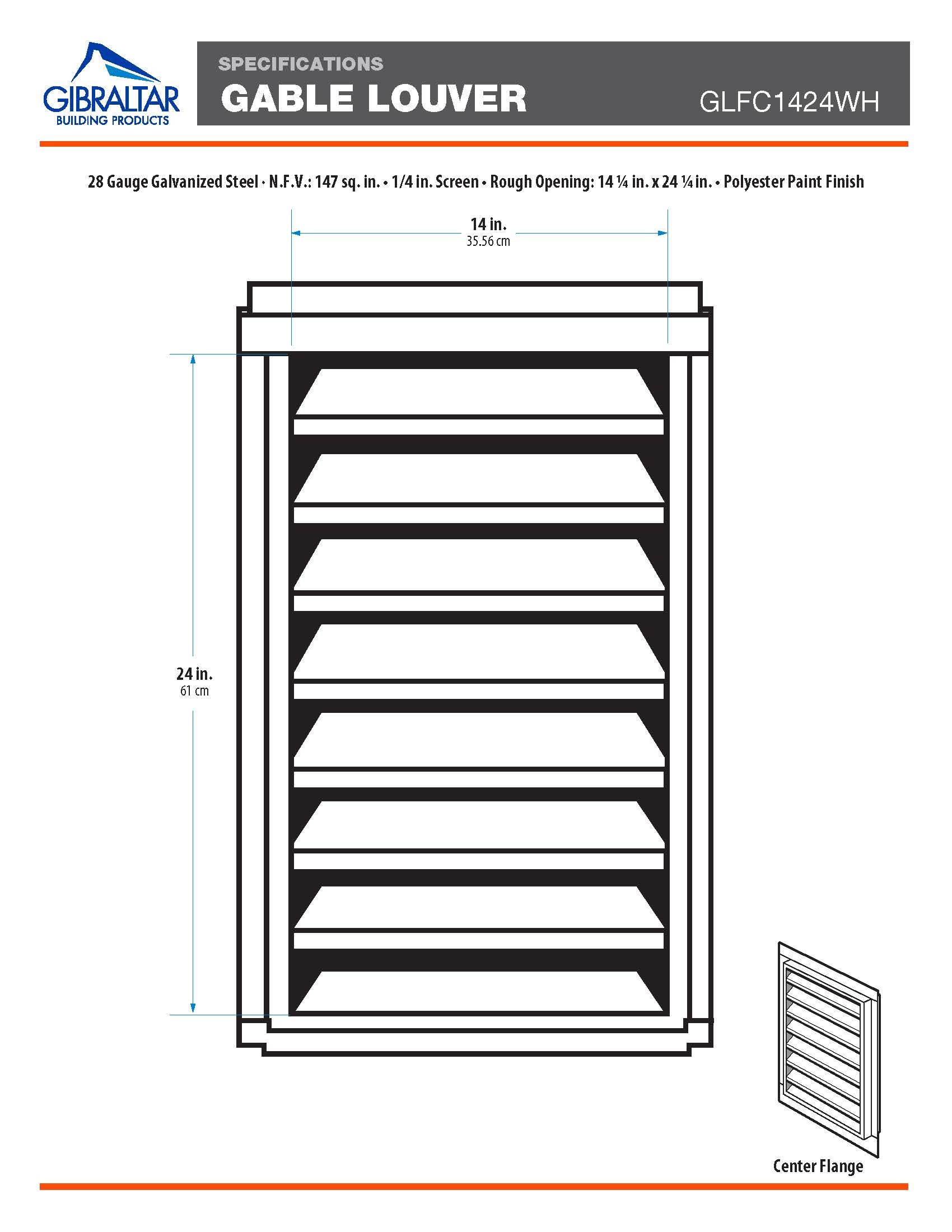 CMI GLFC1424WH Gable-Vents - View #4