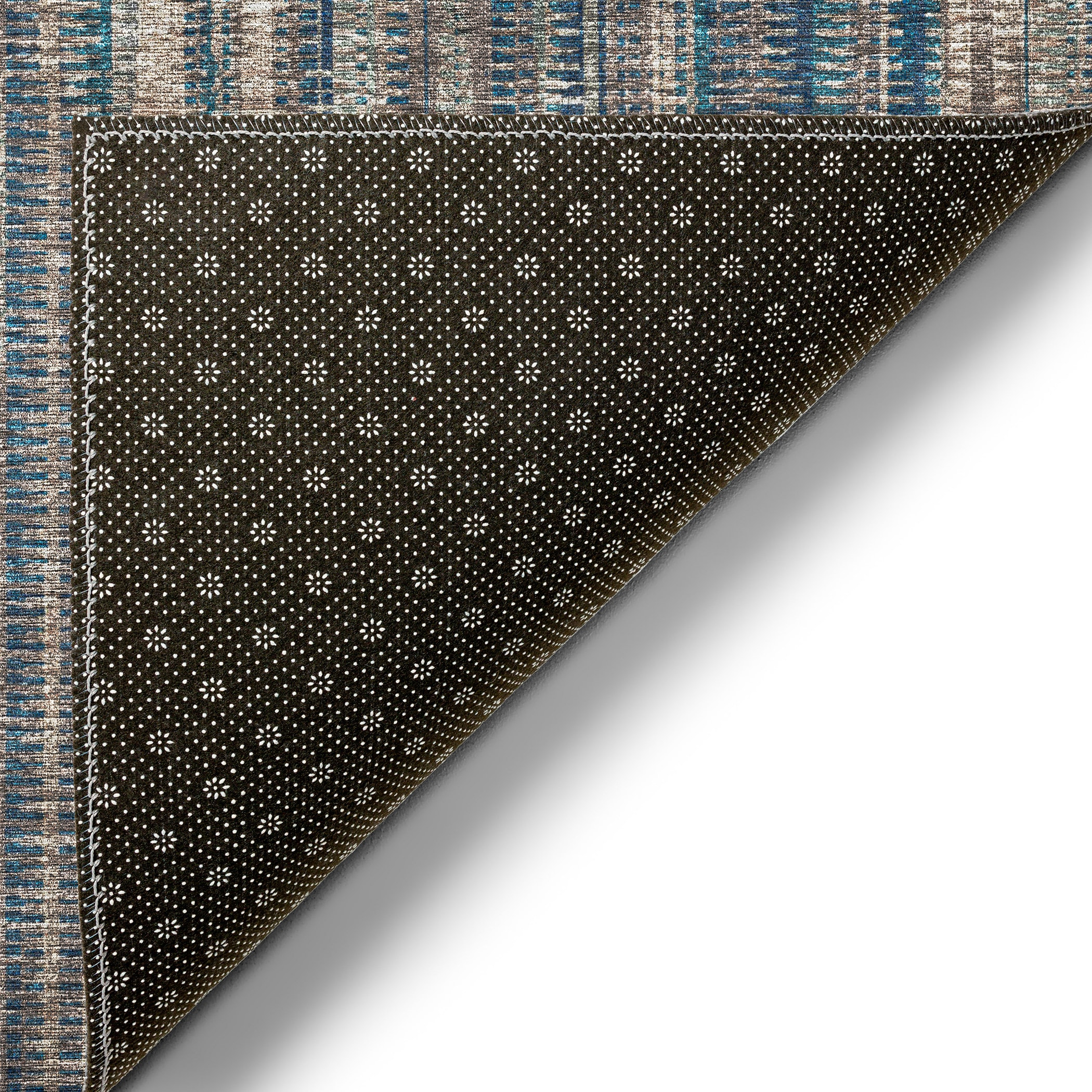 Earth Tone Striped 3' x 5' Machine Washable Rug