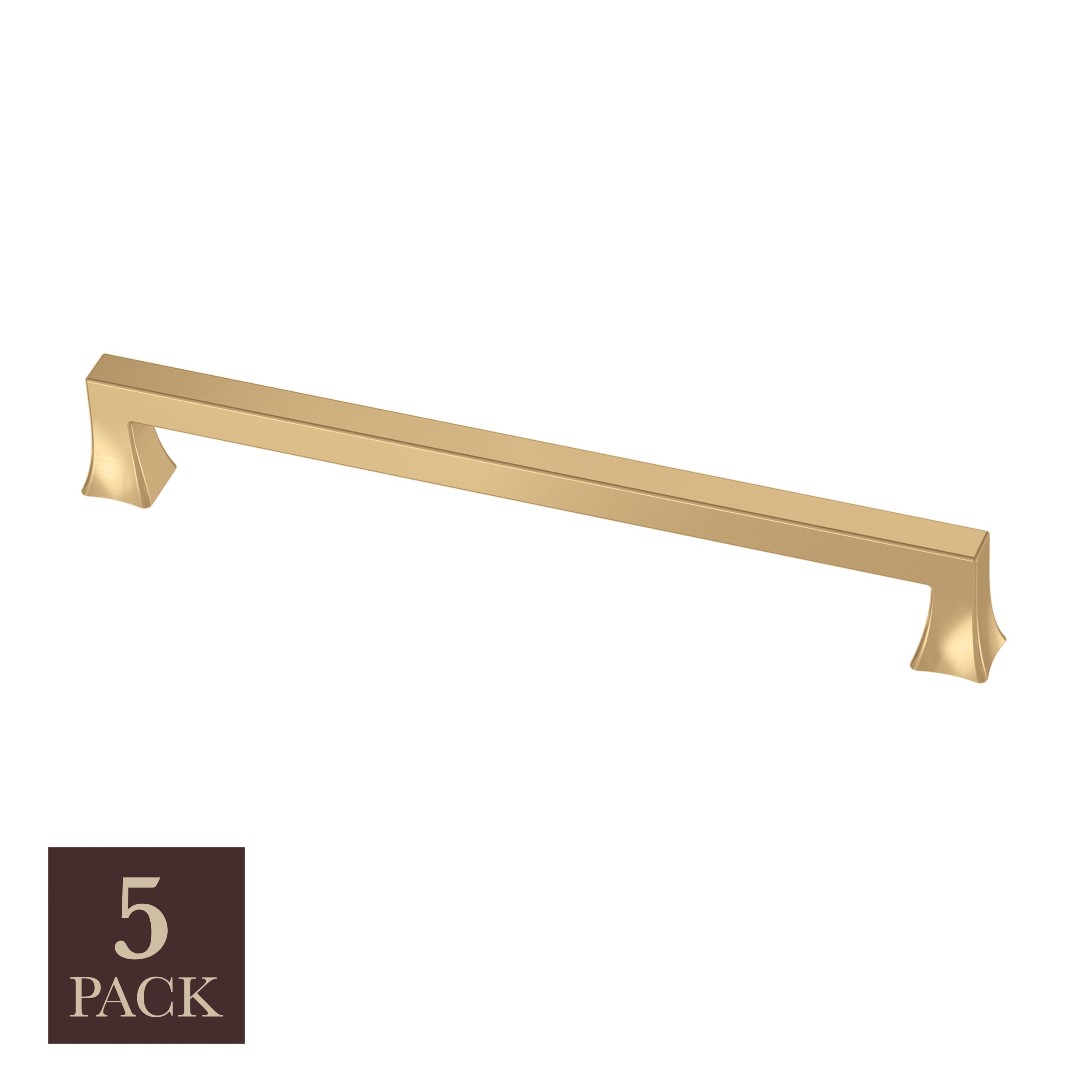 allen + roth P48477W-117-B Margaret 7-9/16-in , 192mm Center to Center Brushed Brass Rectangular Handle For Use on Appliances Drawer Pulls 5 -Pack