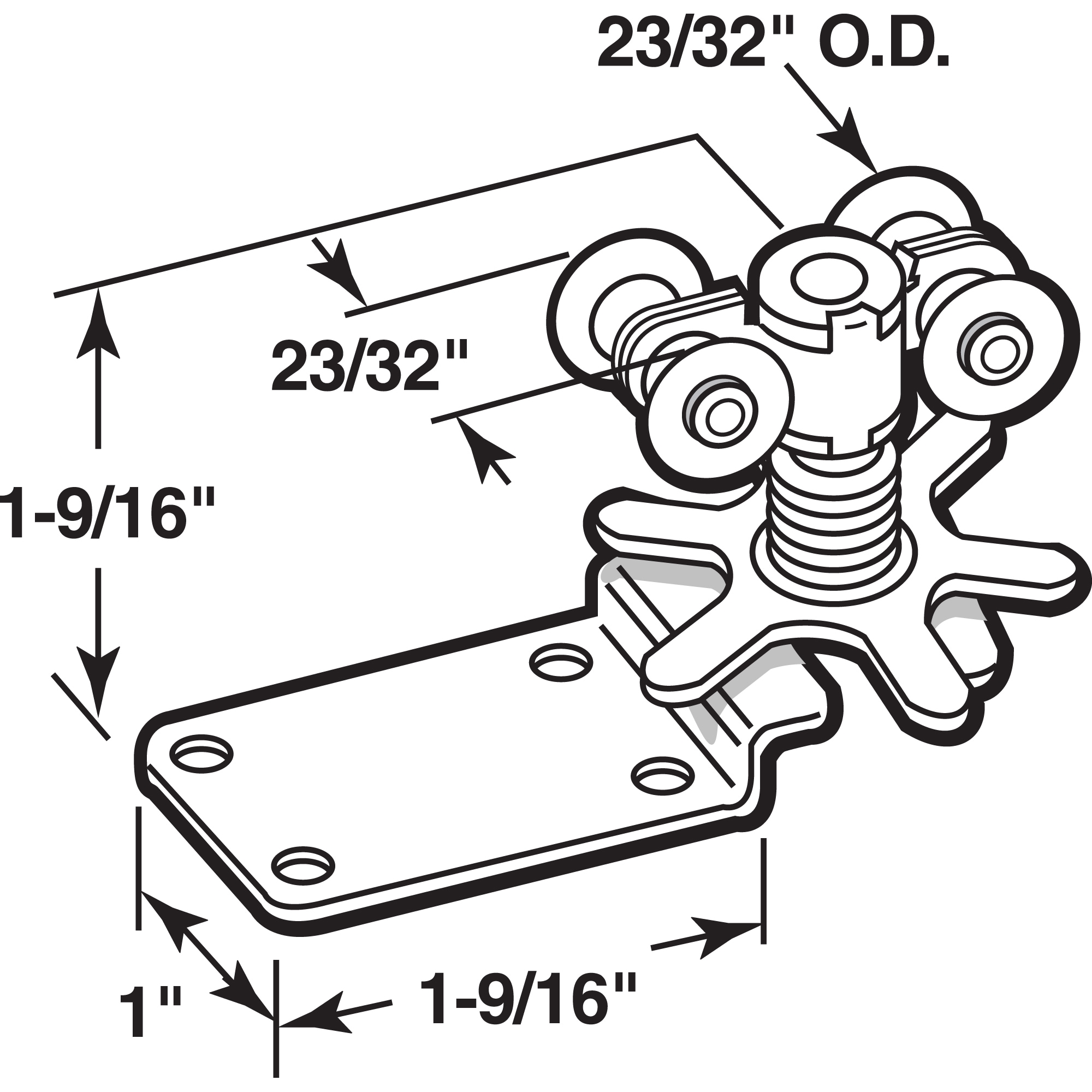 Prime-Line 0.7187-in Convex Pocket Door Roller Assembly