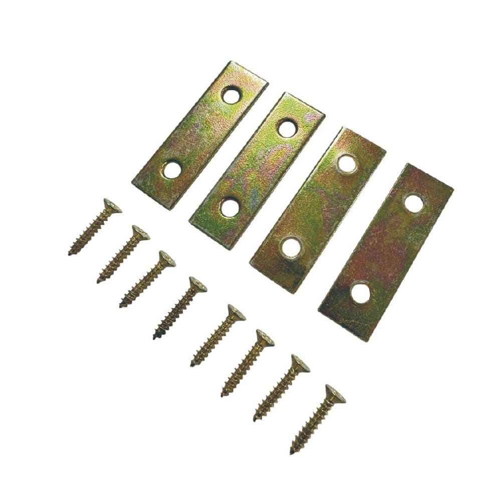 RELIABILT 2-in x 0.625-in x 0.06-in 1.5 -Gauge Satin brass Steel Mending brace 4 -Pack