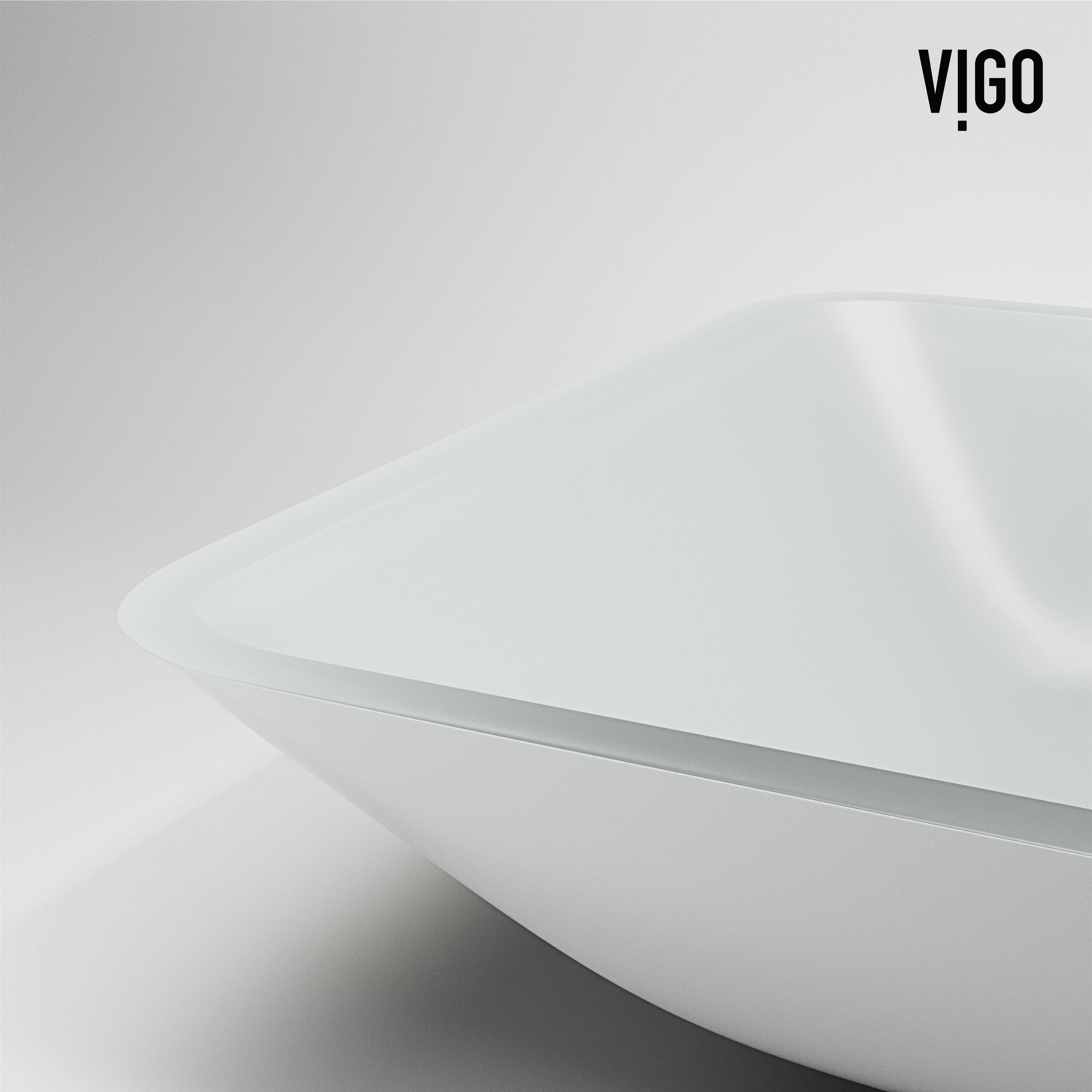 Sottile 18" Frosted Glass Rectangular Above-Counter Vessel Sink - White
