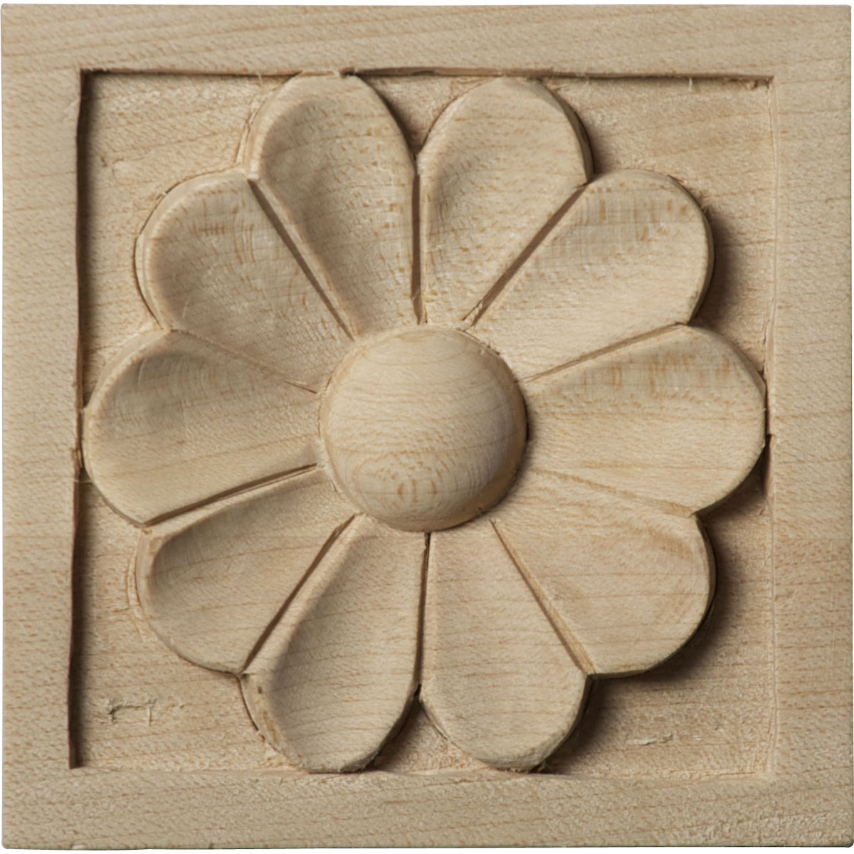 Ekena Millwork ROS03X03MELW Small Medway 3-in x 3-in Square Unfinished Lindenwood Wood Rosette
