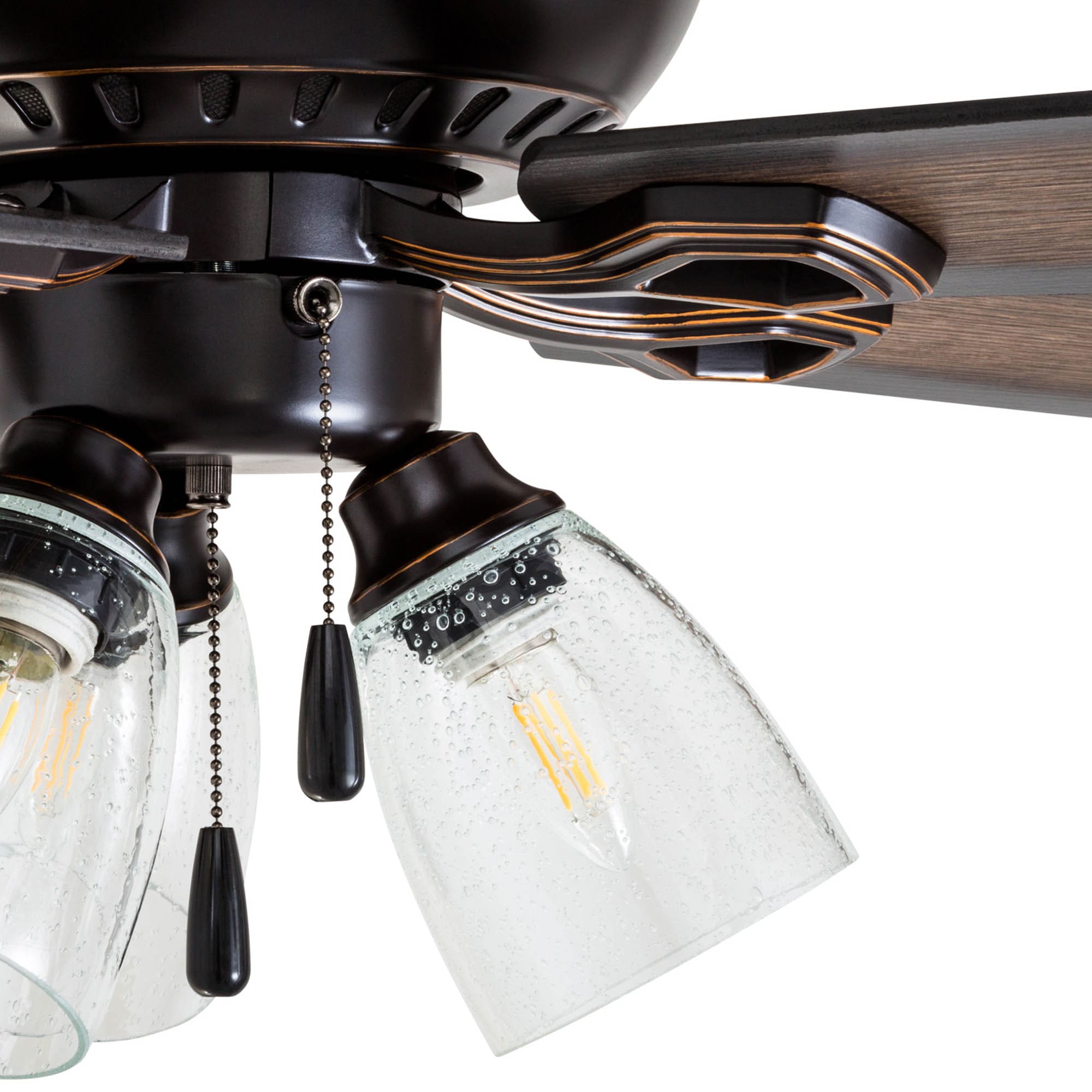 Whitaker Point 52-Inch Oil Rubbed Bronze Ceiling Fan with Driftwood Blades and LED Light
