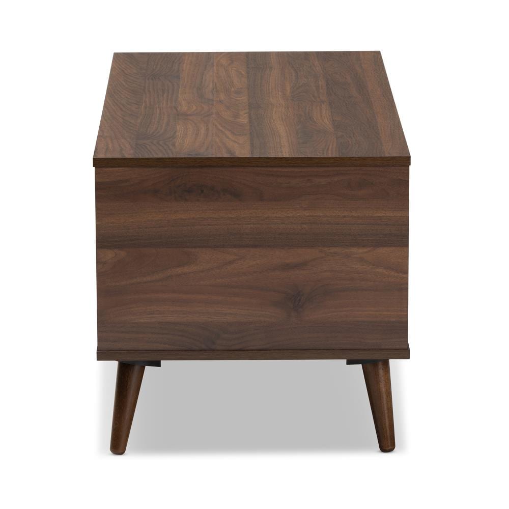 Baxton Studio Linas Walnut Wood Midcentury Coffee Table with