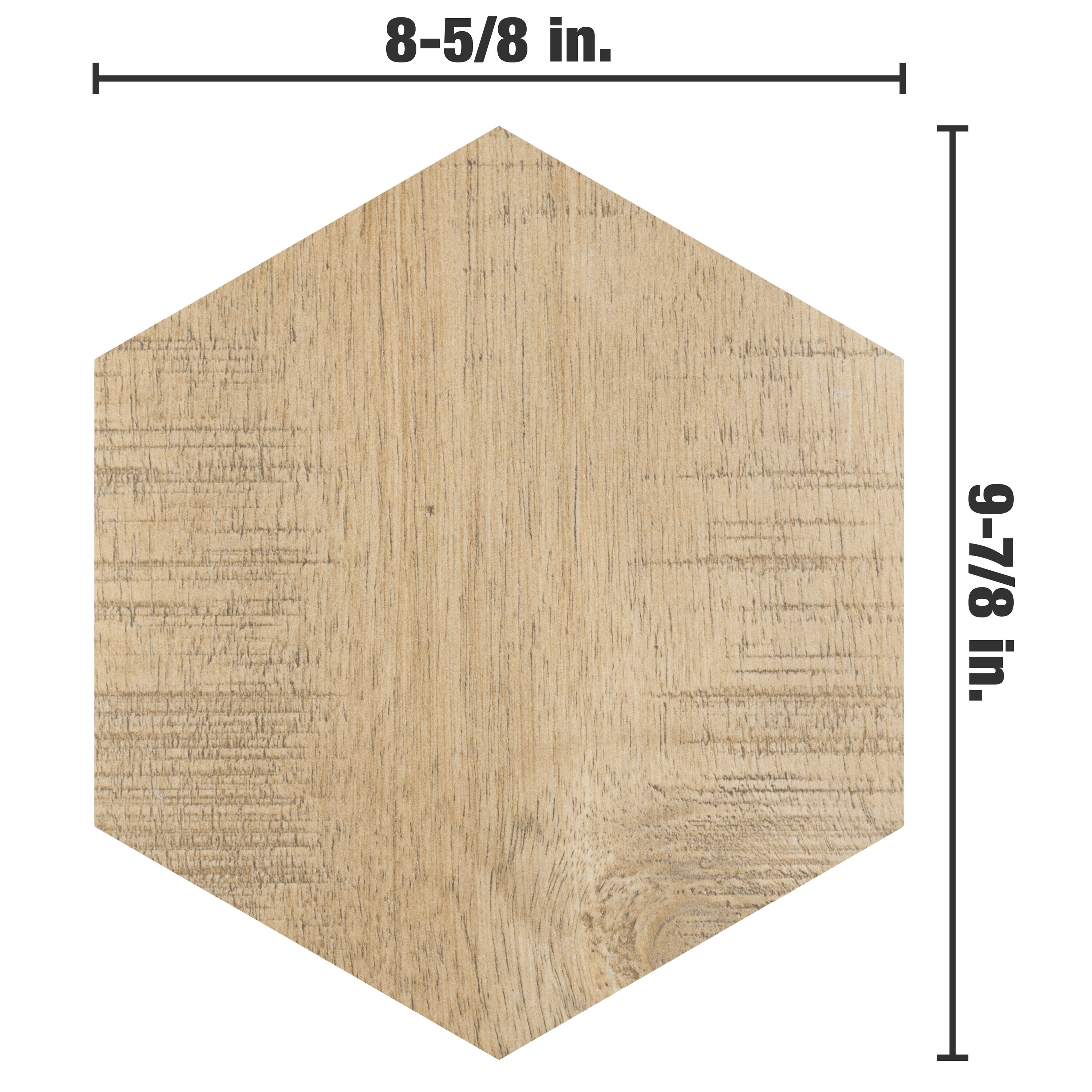 Sawnwood Brown Hexagon Porcelain Wood Look Tile