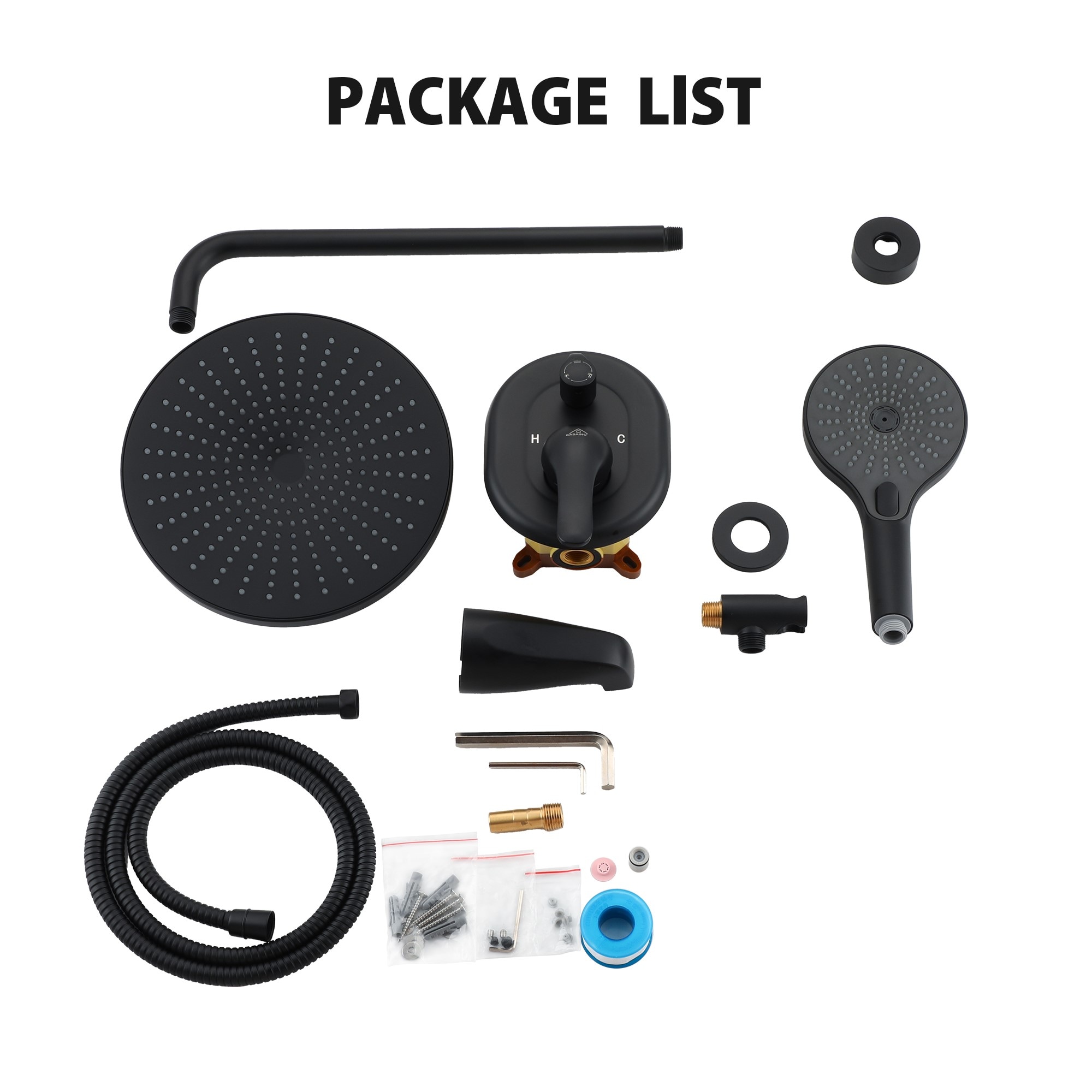 Mondawe AM-S133A3C-10BG Showerhead-Bar-Panels - View #10