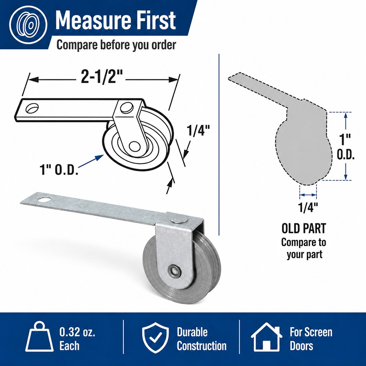 Prime-Line B 522 Sliding-Screen-Door-Rollers-Assem - View #8