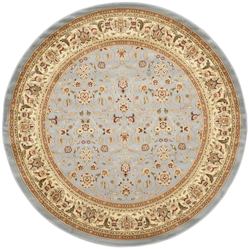 Safavieh LNH312B-7R Lyndhurst Adelyne 7 x 7 (ft) Loomed Polypropylene Light Blue/Ivory Round Indoor Floral/Botanical Oriental Area rug