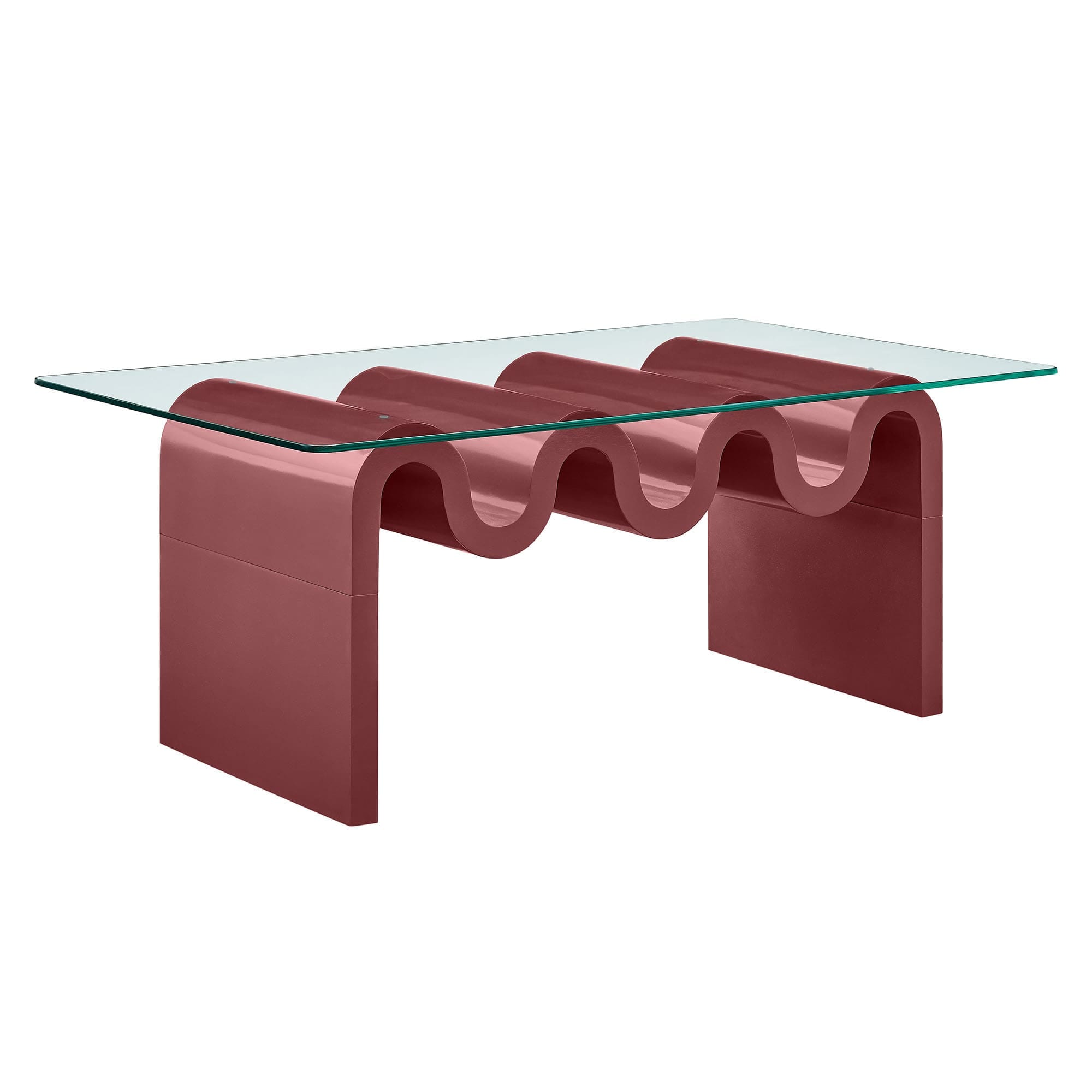 Ondine Glass Top Coffee Table in Spiced Apple