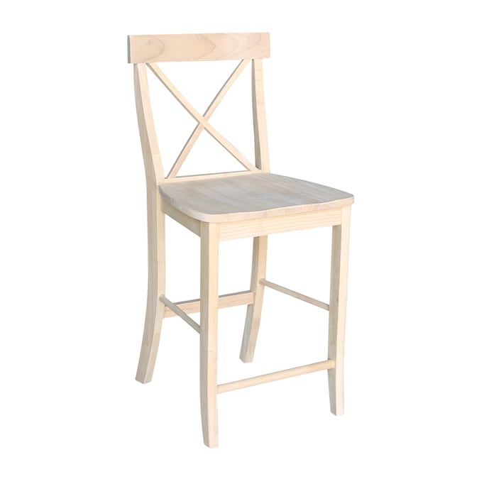 Unfinished Counter Height Bar Stool, Unfinished Solid Wood Bar Stools