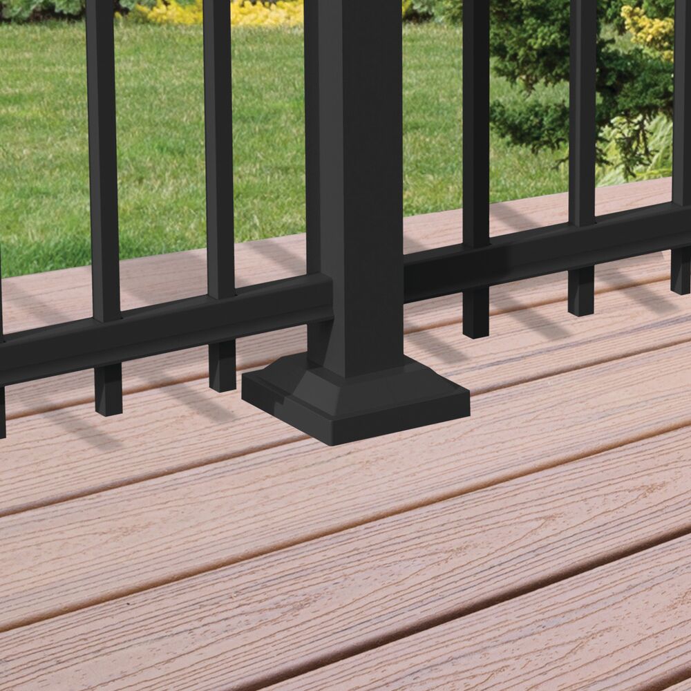 Freedom 6-in Black Metal Surface Mount For Metal Fence in the Fence ...