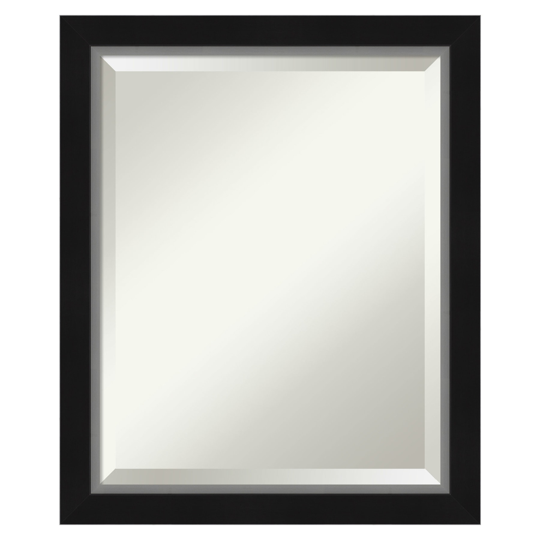 Amanti Art DSW4593045 Eva 19.12-Inches x 23.12-Inches Framed Rectangle Bathroom Vanity Mirror ( Satin Black,Silver )