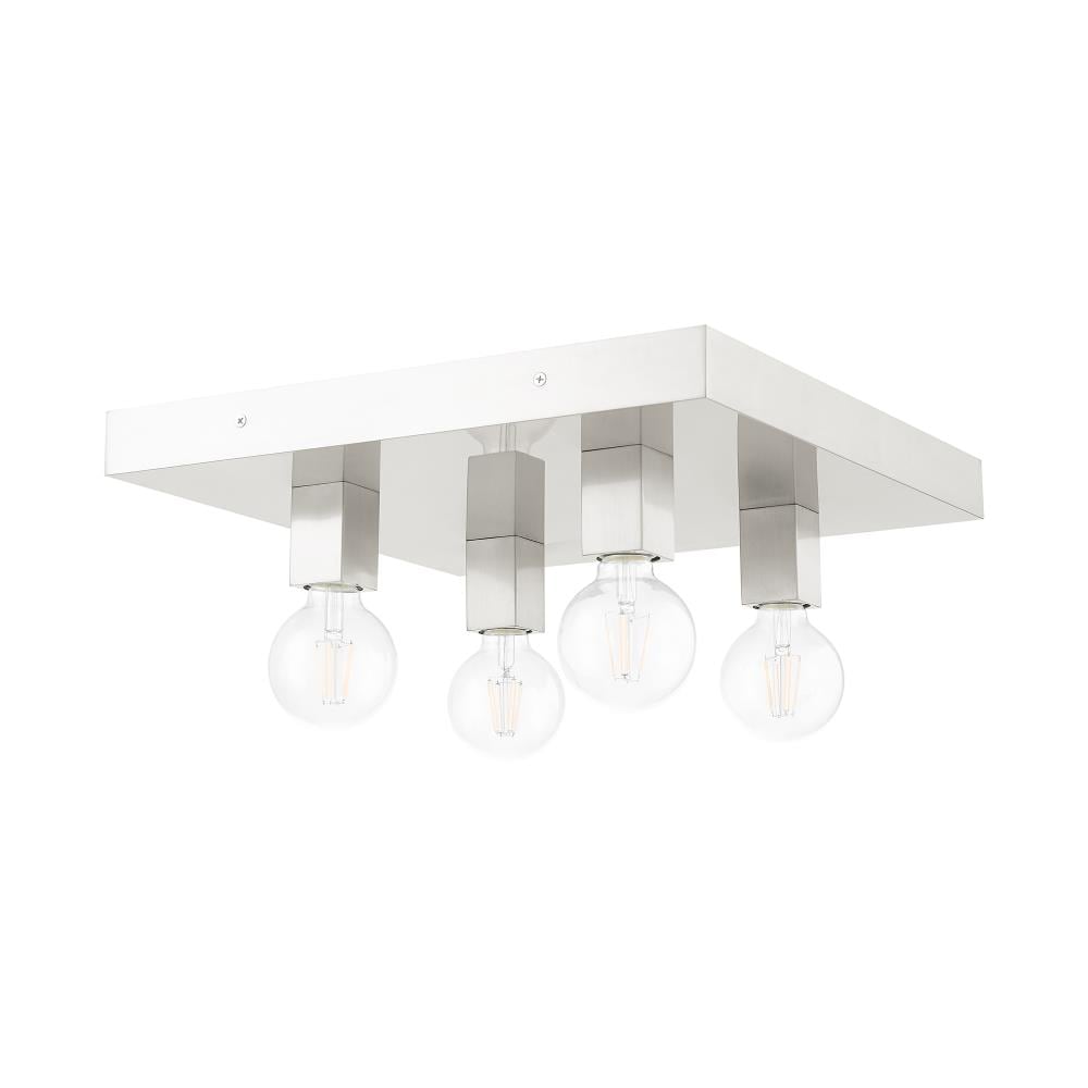 Solna Sleek Minimalist 4-Light Brushed Nickel Flush Mount