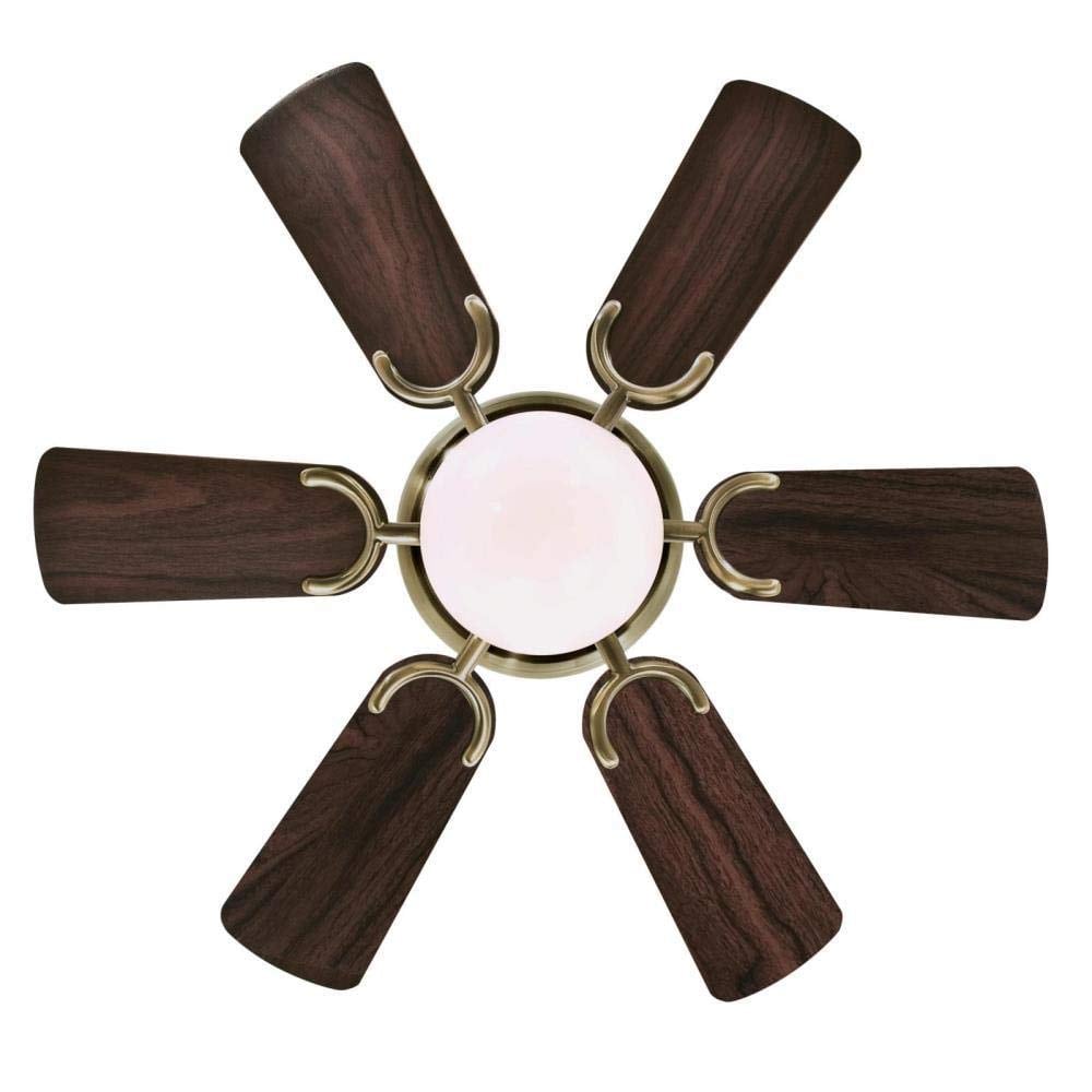 Ciata 30-in Antique Brass With Dark Brown Blades LED Indoor Ceiling Fan ...