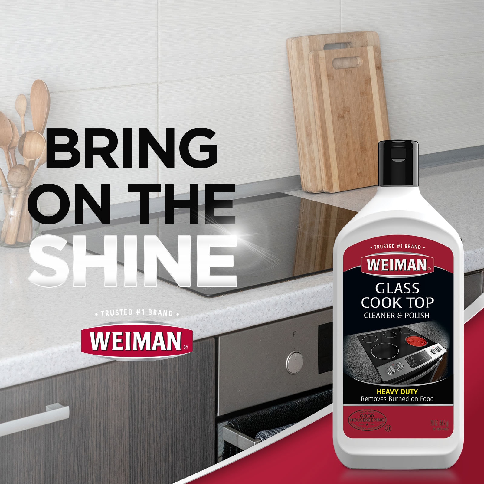 Weiman Products Biodegradable Cooktop Cleaner for Glass/Ceramic Surfaces,  Removes Burned-On Foods, Grease, and Grime, Shines and Protects, 20 oz in  the Cooktop Cleaners department at