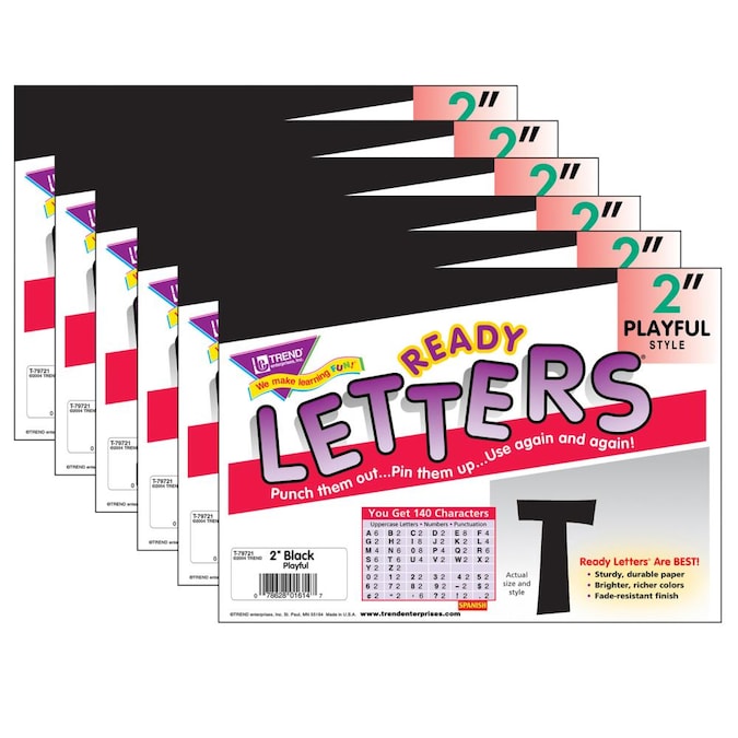 Trend Enterprises Black 2 In Playful Uppercase Ready Letters 6 Packs In The Classroom Decorations Department At Lowes Com