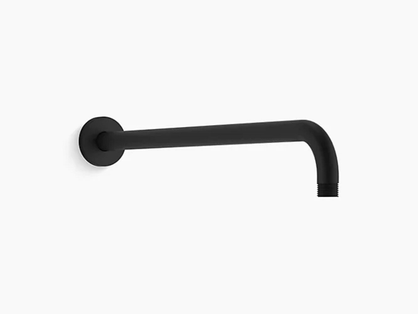 KOHLER K-26307-BL Matte Black 19-in Universal Shower Shower arm and flange 1.09-in -ID