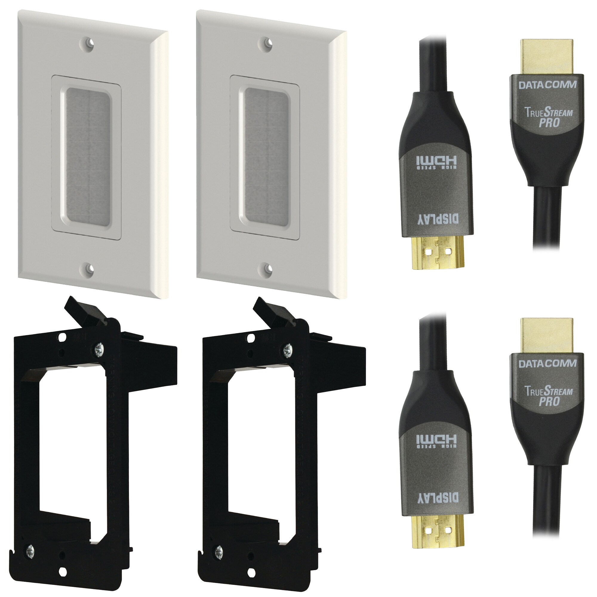 DataComm Electronics KITDCMEC9 1-Gang White Metal; Plastic Indoor Wall Plate (2-Pack)
