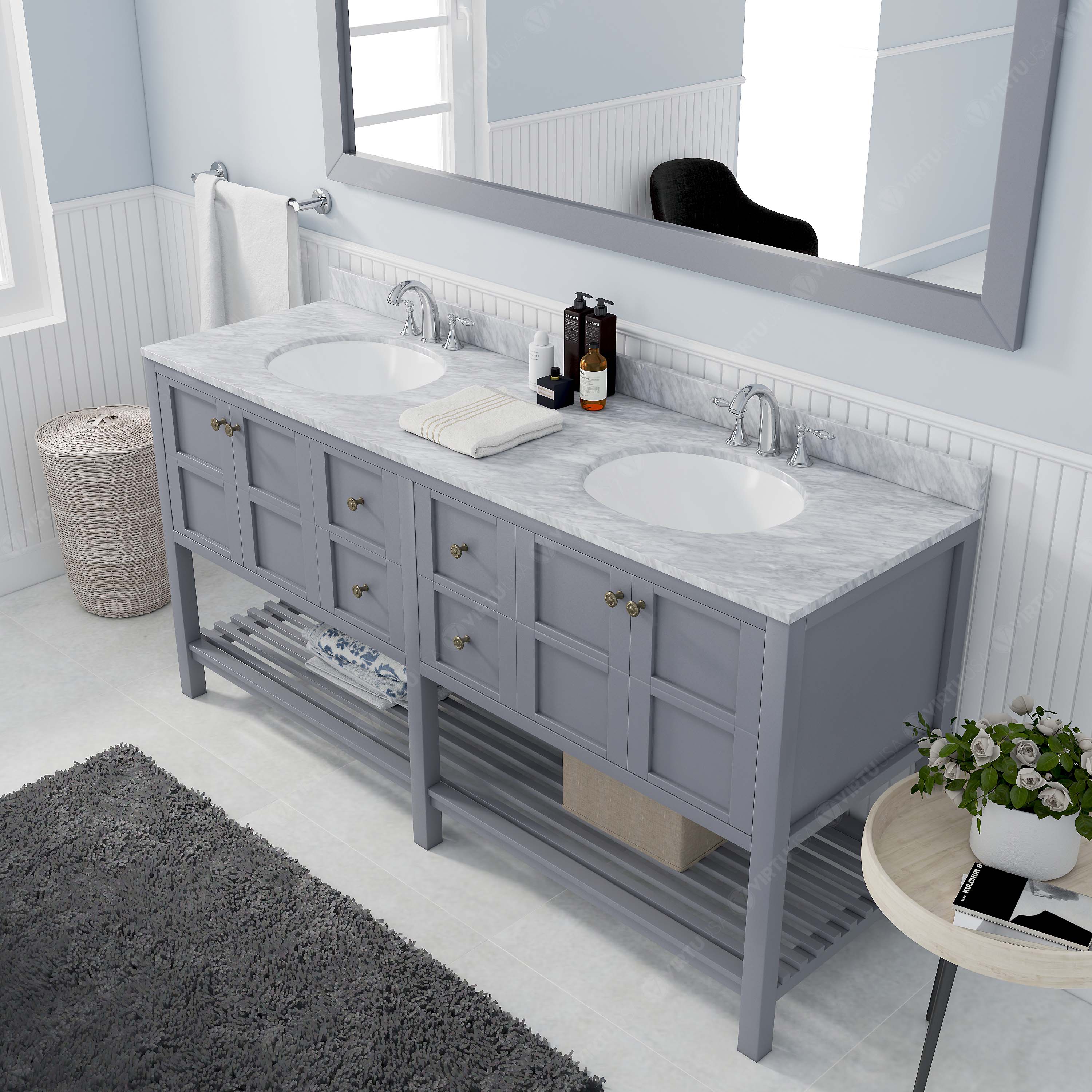 Virtu USA ED-30072-WMRO-GR Bath-Vanity-Combo - View #3
